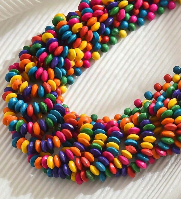 Multicoloured beaded wooden necklace 1.3 - Style Me African