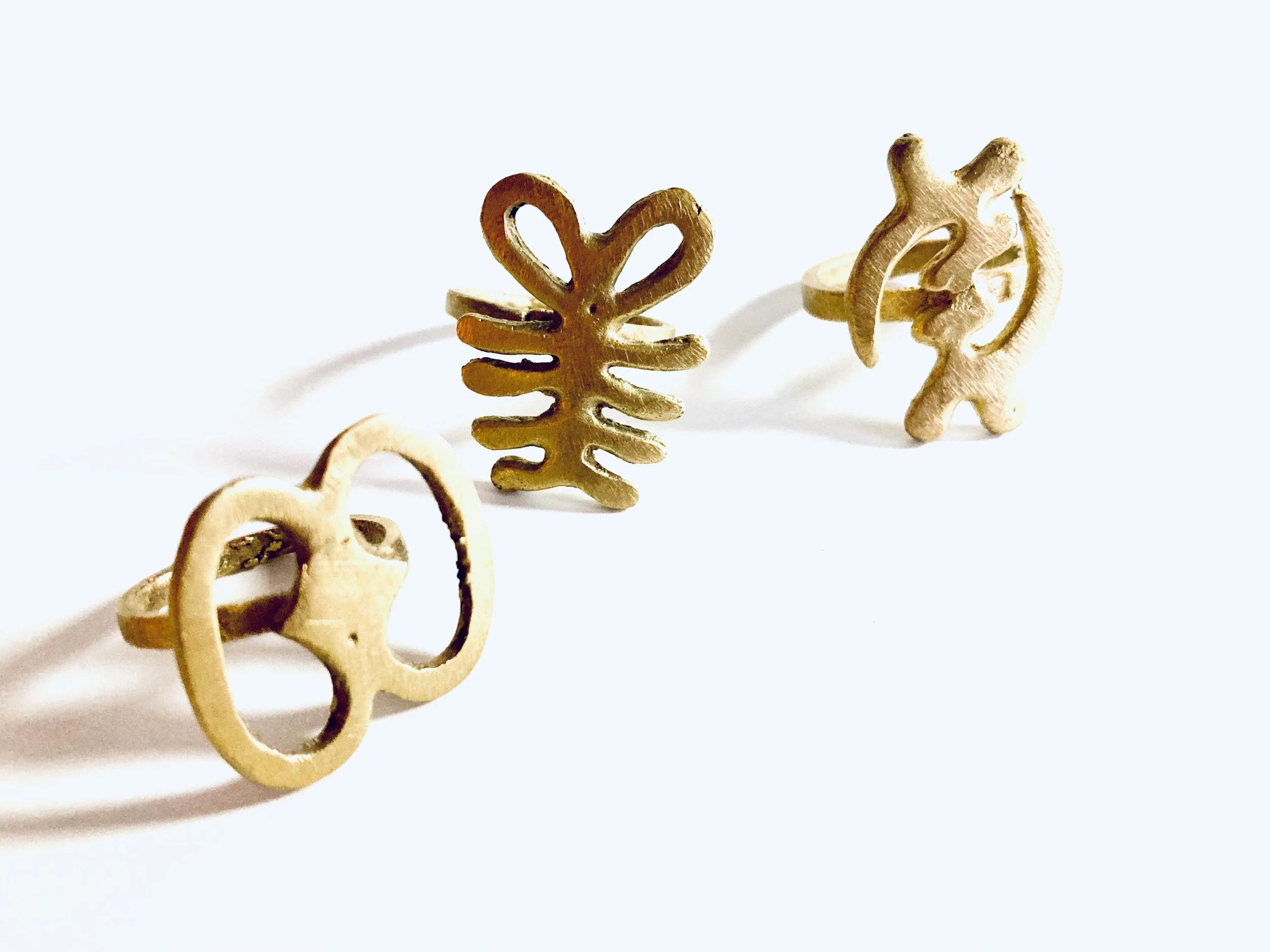 Aya Fern brass Adinkra ring 1.5 Style Me African