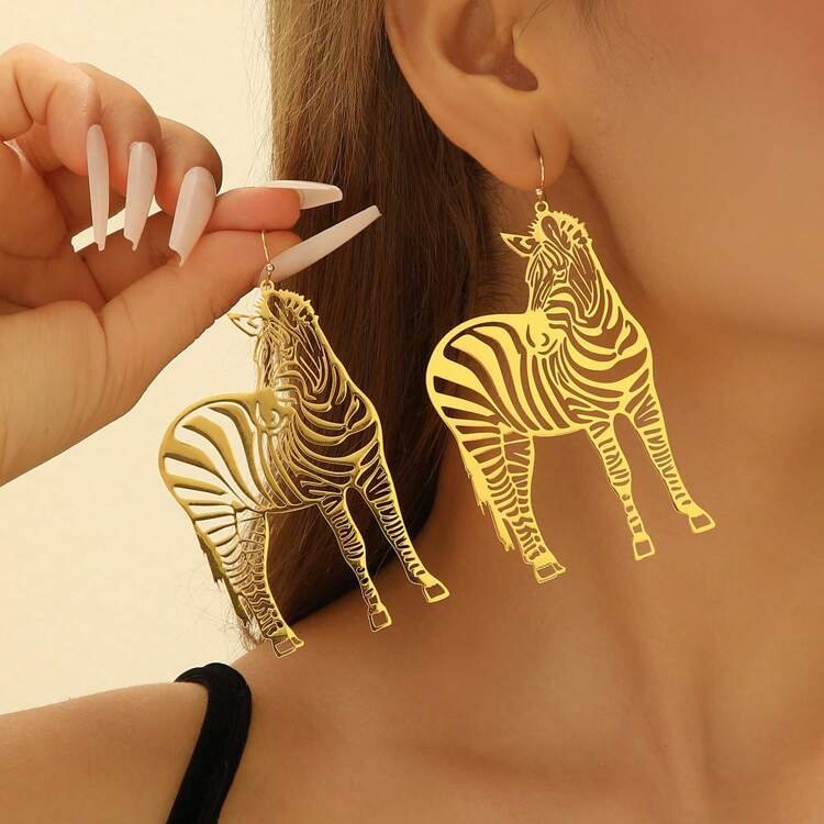 Gold Safari Zebra earrings. 1.1 - Style Me African.jpeg