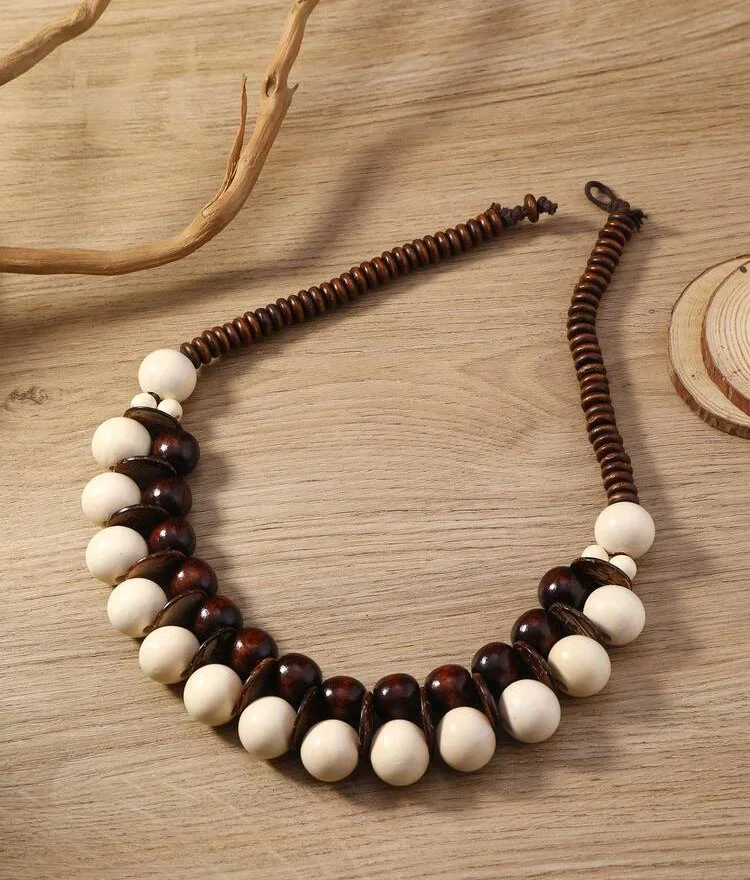 Chunky White bead statement Necklace 1.1 - Style Me African