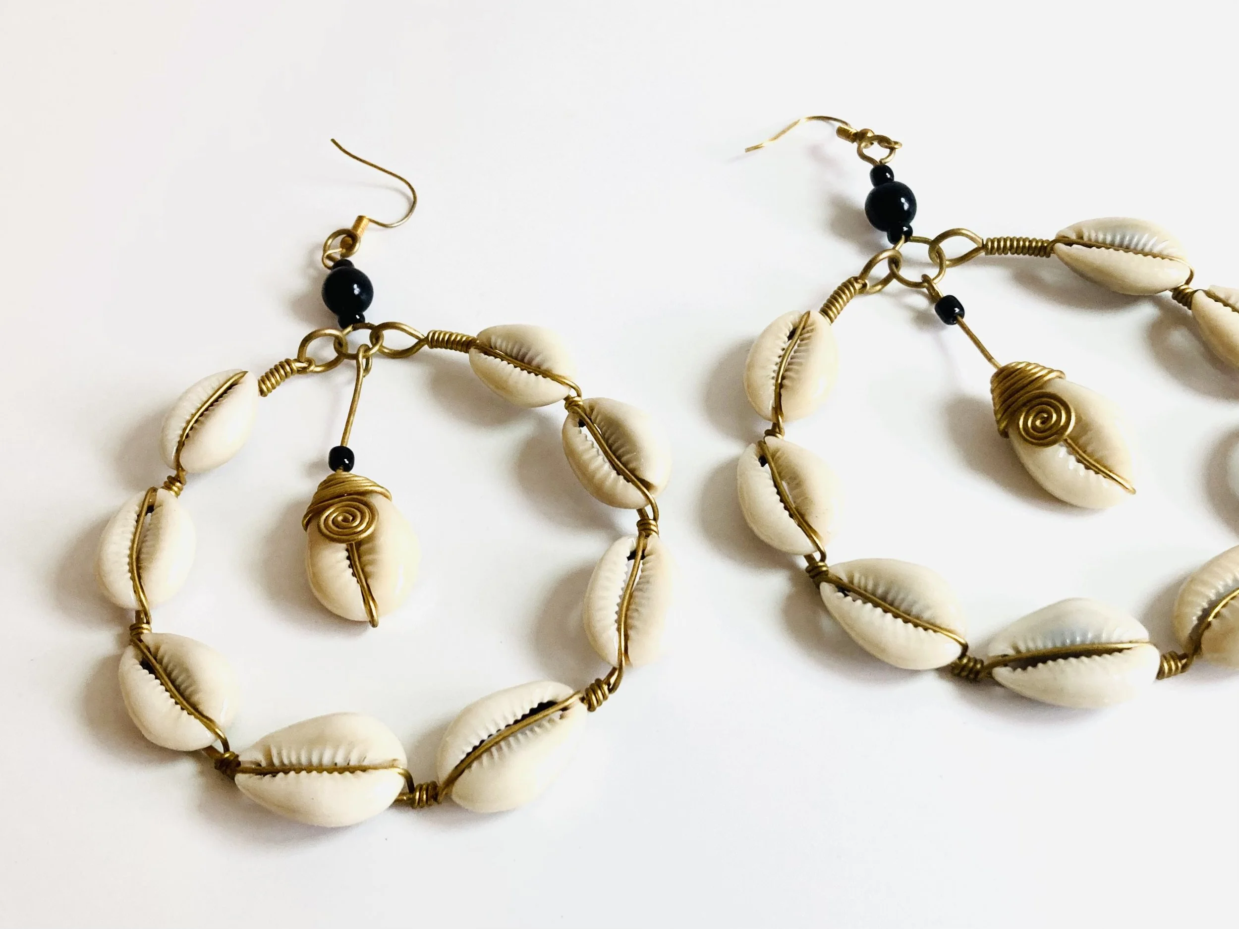 Cowrie hoop earrings 1.4 - Style Me African