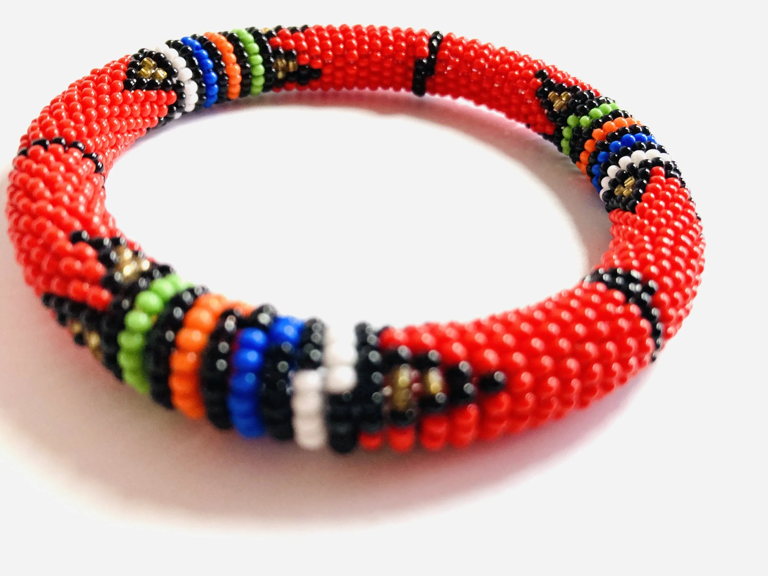 Red maasai beaded bangle 1.1 Style Me African