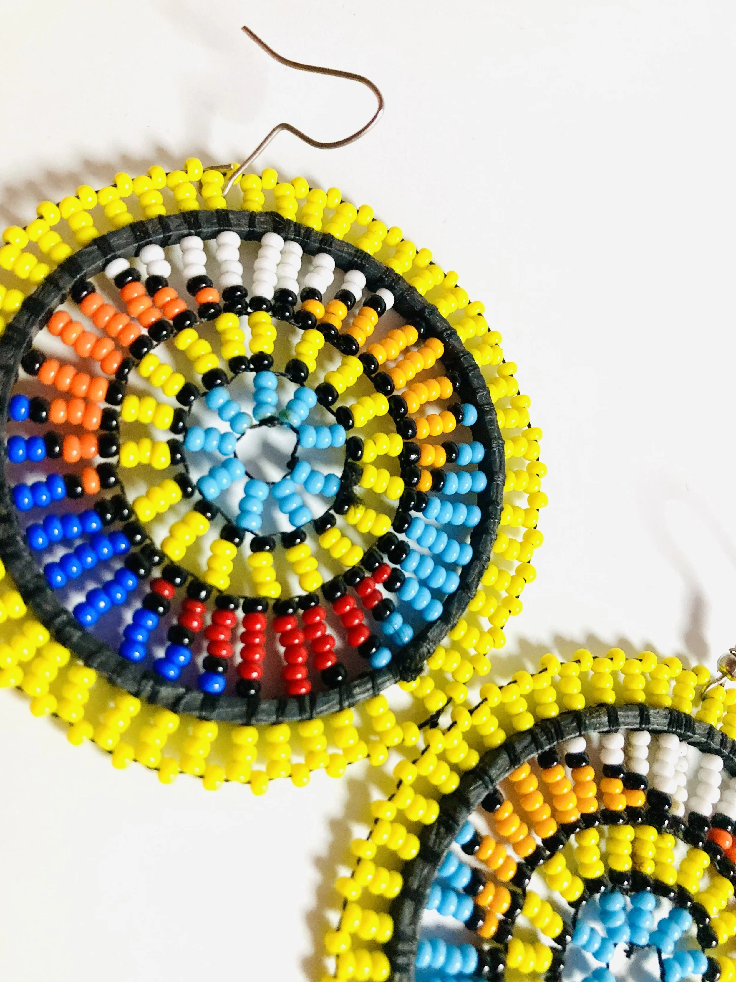 Yellow beaded earrings 1.4 - Style Me African