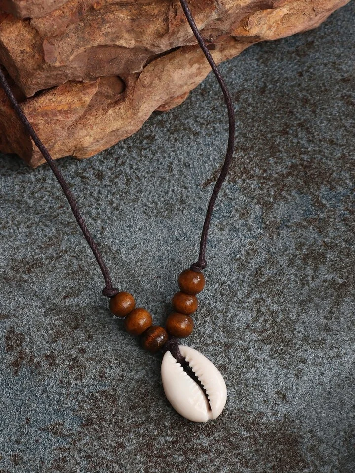 Mens cowrie pendant Necklace 1.2 - Style Me African