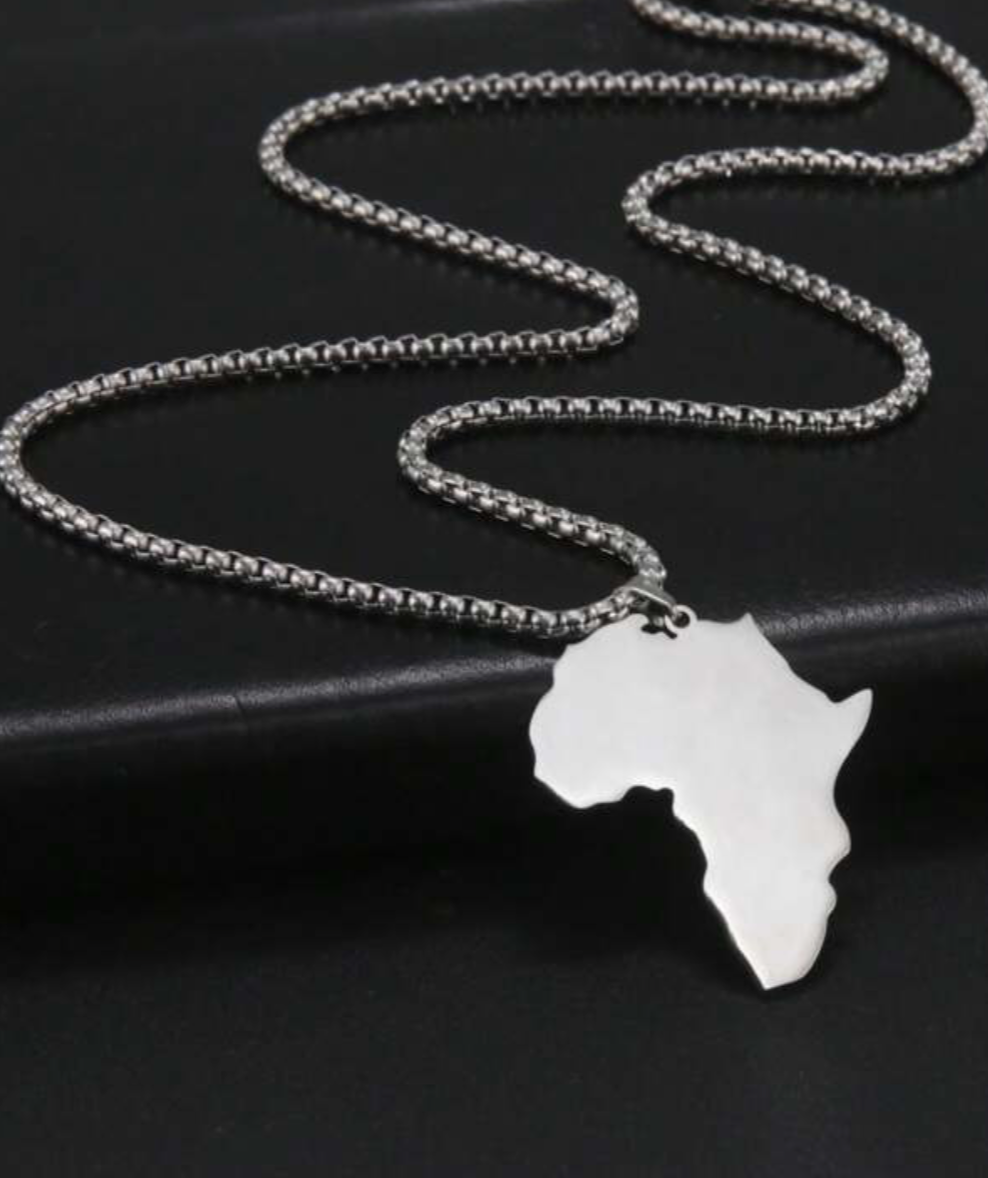 Men’s Africa map silver chain 1.1 - Style Me African.png