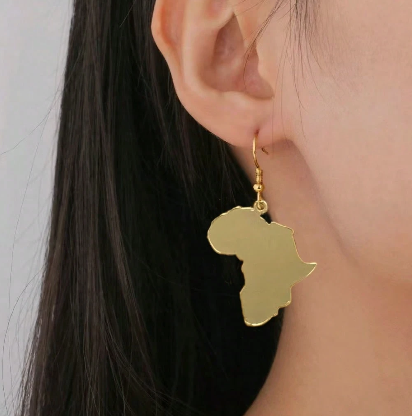 Mini Gold Africa map earring