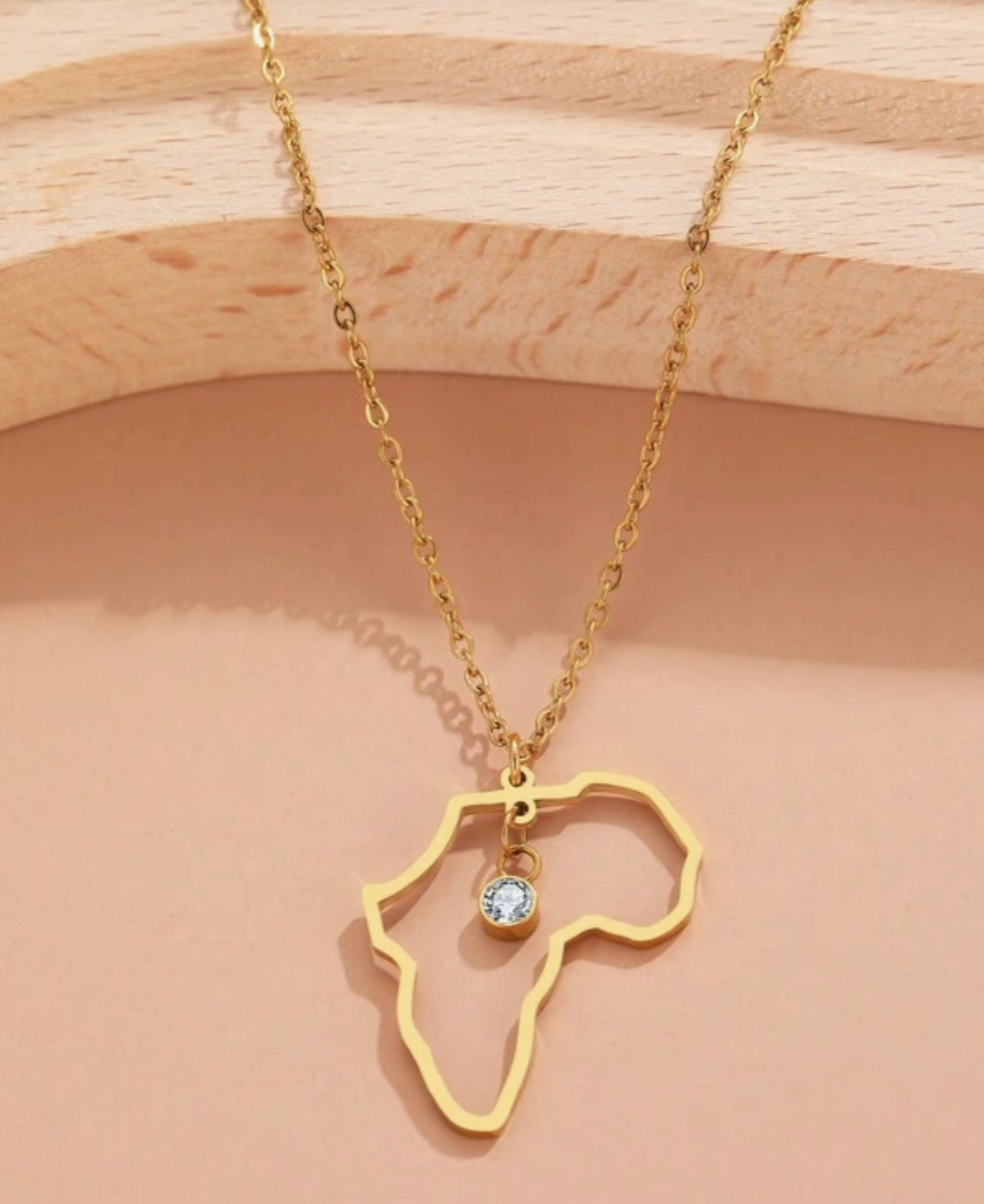 Women’s Gold Africa map diamanté necklace 1.4 -Style Me African.png