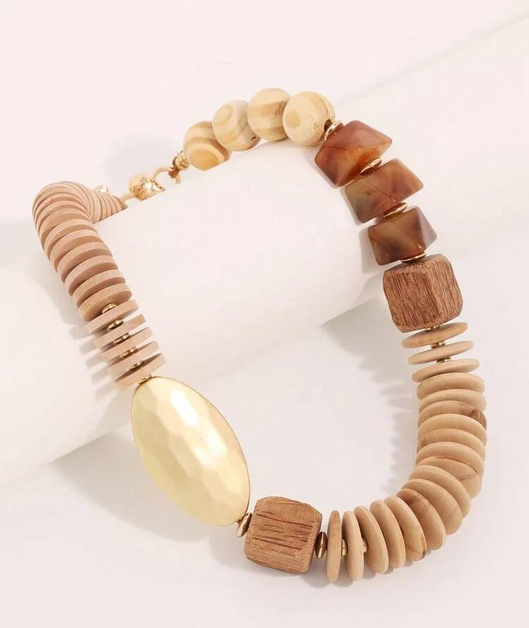 Mixed media wooden necklace 1.2 - Style Me African