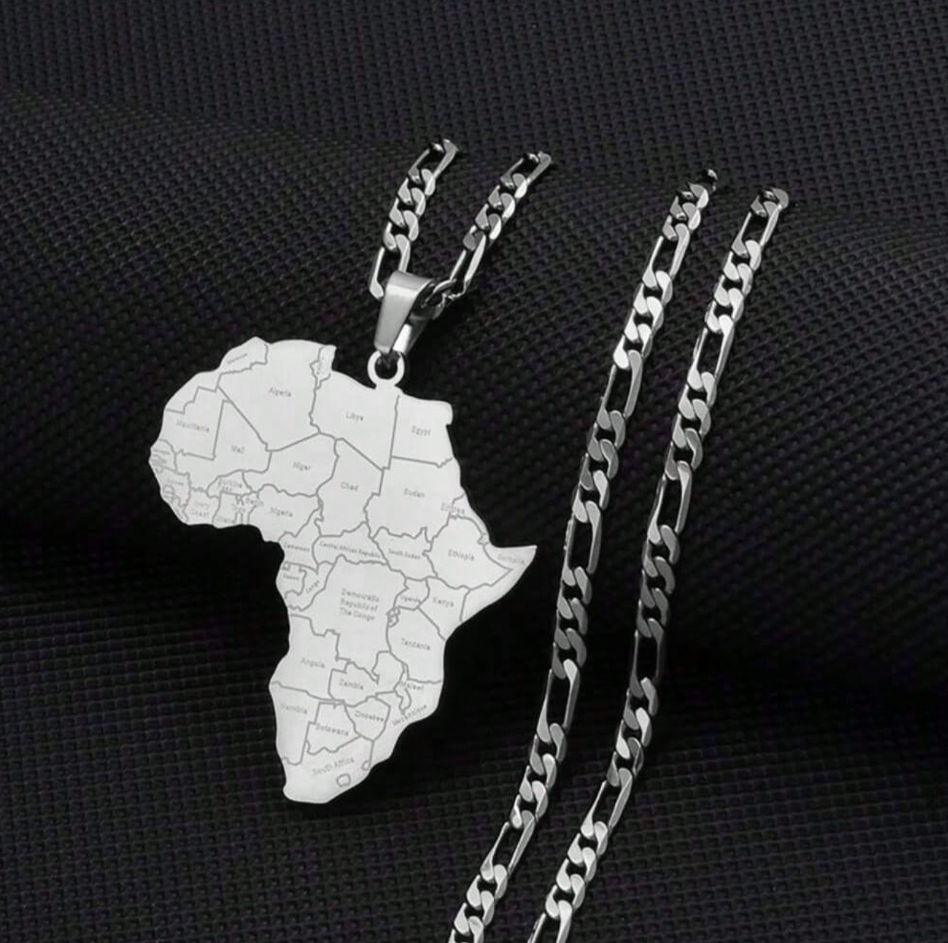 Men’s silver Africa map pendant chain 1.1 - Style Me African.png