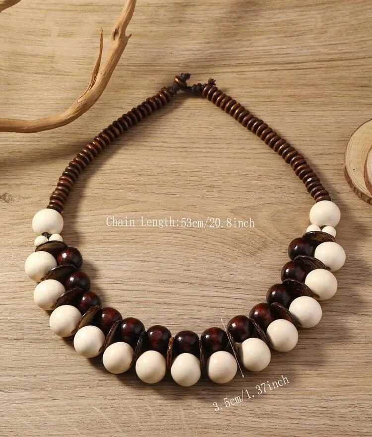 Chunky White bead statement Necklace 1.3 - Style Me African