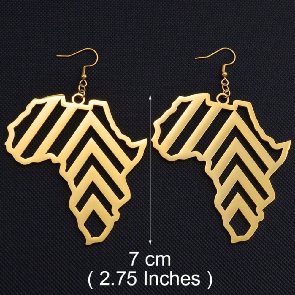 Oversize Gold Africa Map Earrings 1.4 - Style Me African.png