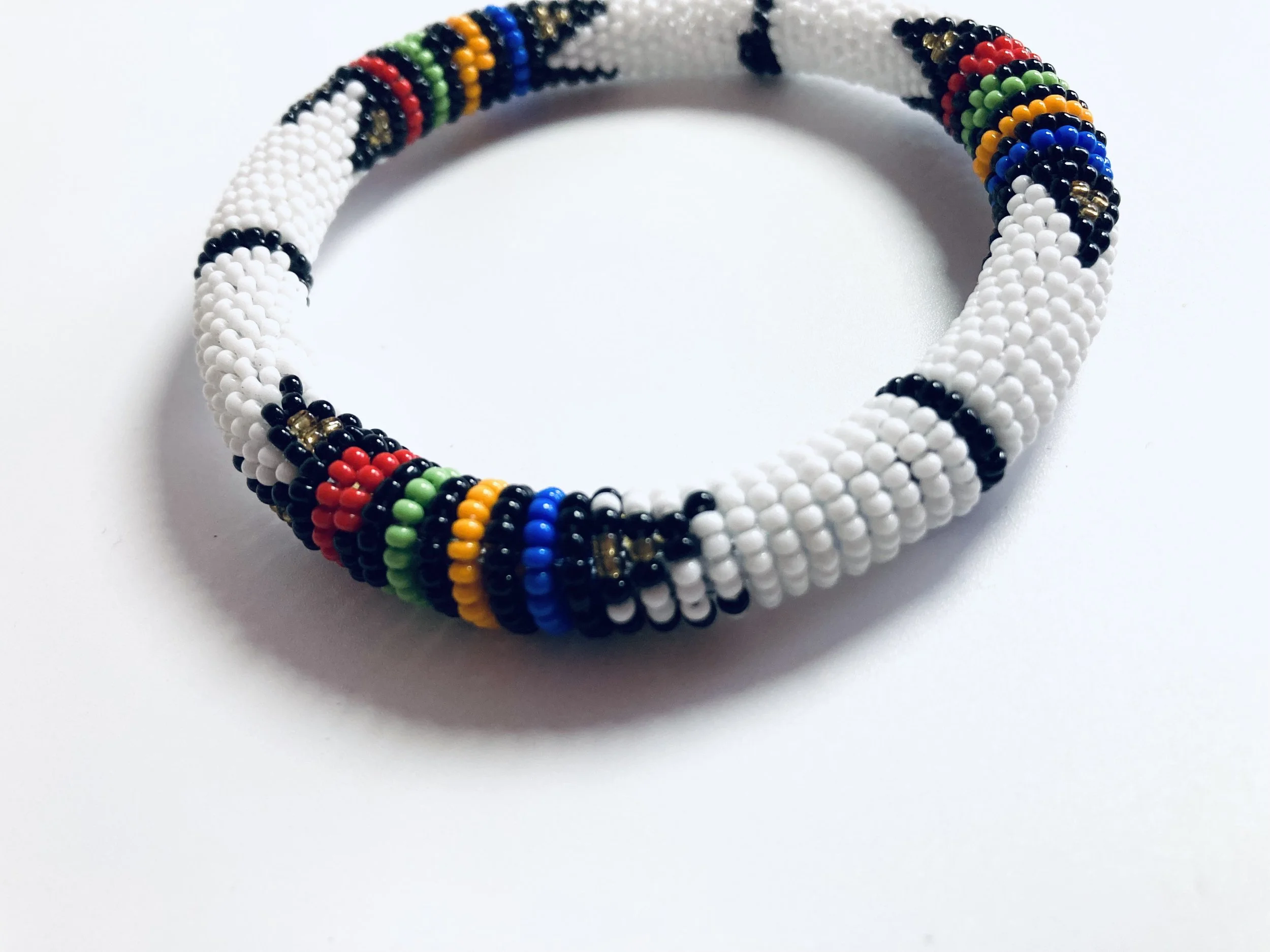 White maasai beaded bracelet 1.3 - style me african