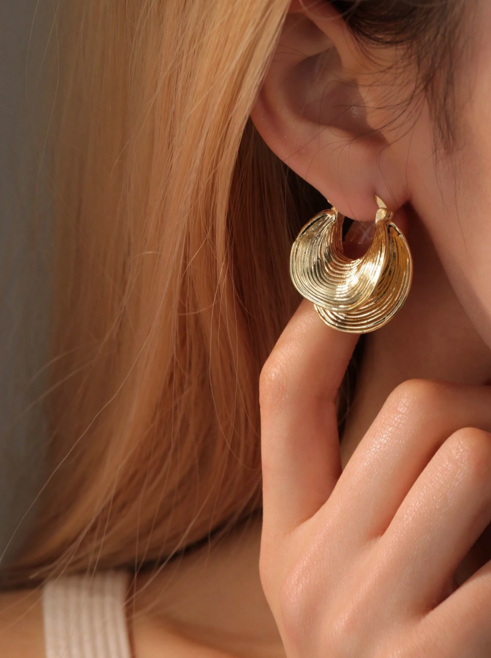 Gold Fulani style ethnic earrings