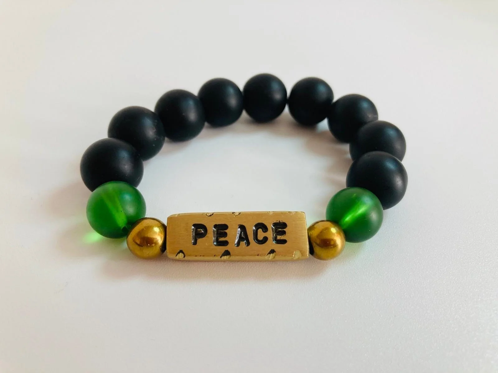 Peace glass bead unisex bracelet 1.2 - Style Me African