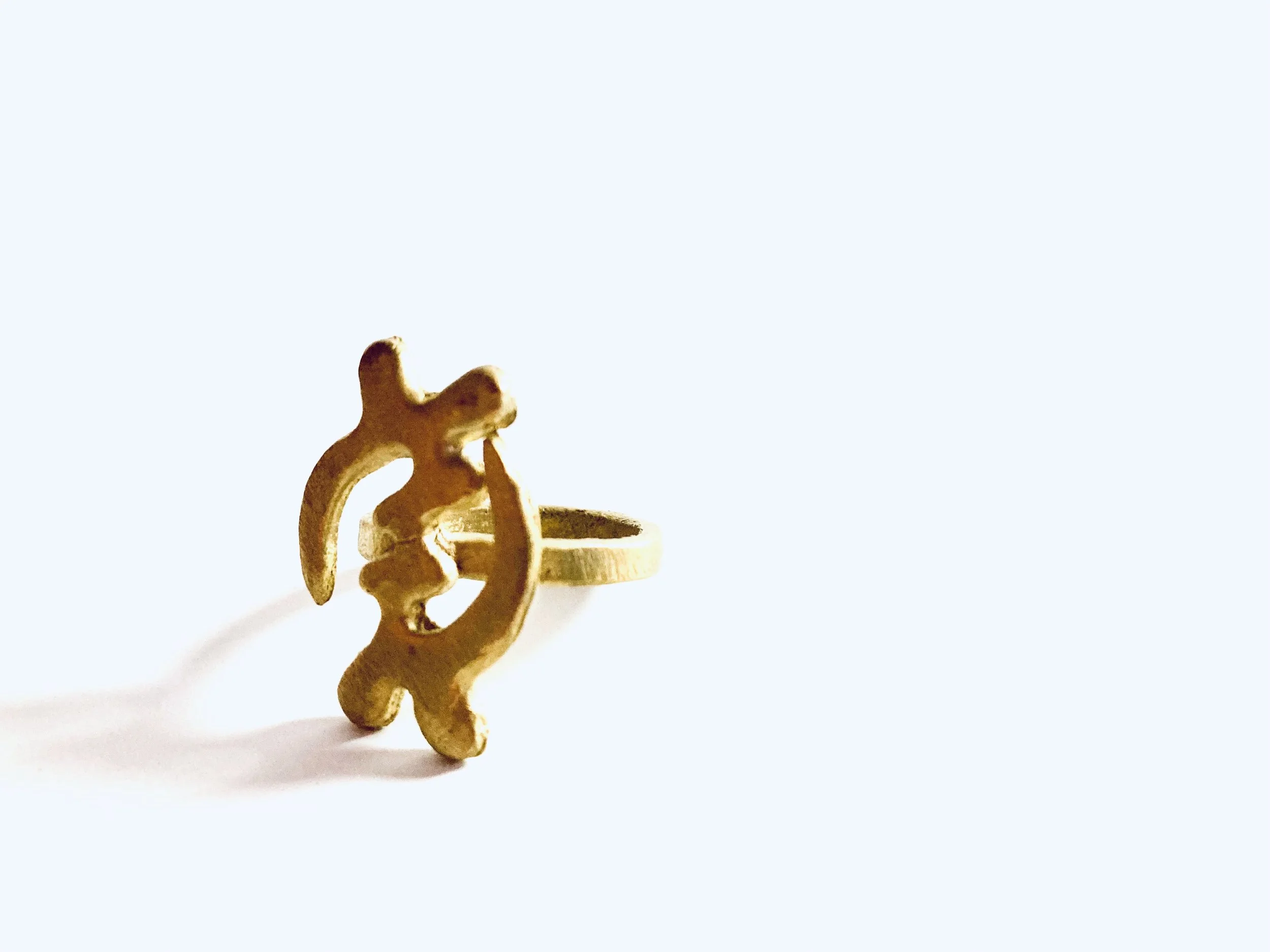 Gye Nyame brass Adinkra ring 1.1 - Style Me African