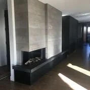 Concrete Fireplace, one of a kind, concrete art, home, decorative