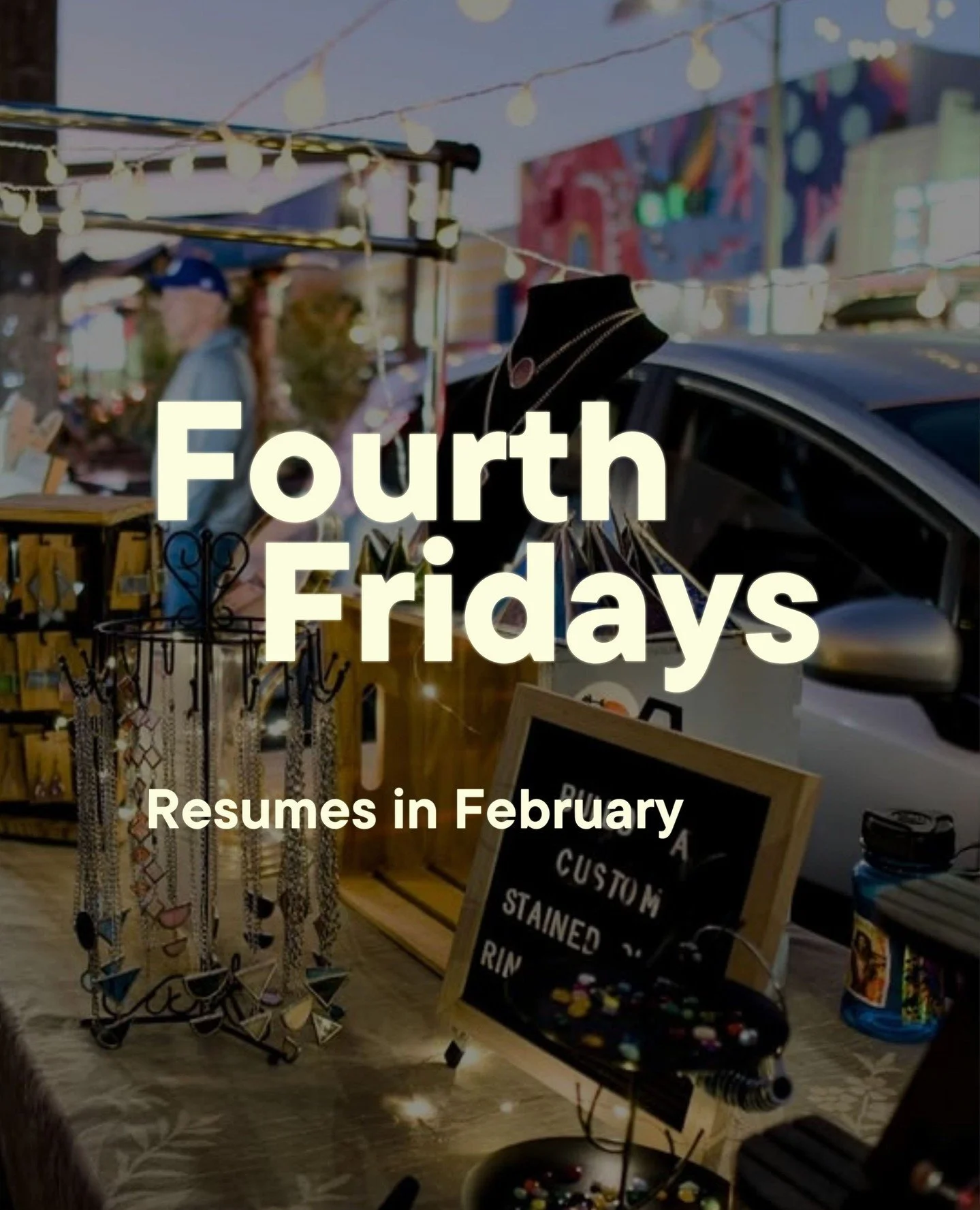 FOURTH FRIDAYS UPDATE: We&rsquo;re taking a short break this January! ⁠
⁠
Fourth Fridays will return on February 27th from 6-9pm, marking our first event of 2026.⁠
⁠
📸: @akidnamecj