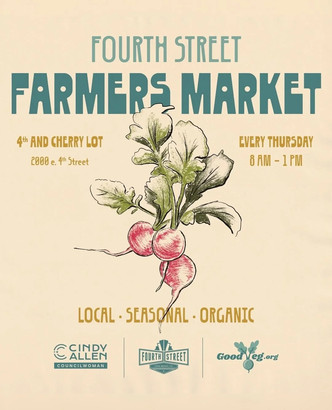 Time to stock up on your market goodies!⁠
⁠
Every Thursday from 8am-1pm on the corner of 4th &amp; Cherry. ⁠
⁠
The @fourthstreetfarmersmarket is in proud partnership with @goodveg_, sponsored by @councilwomancindyallen.