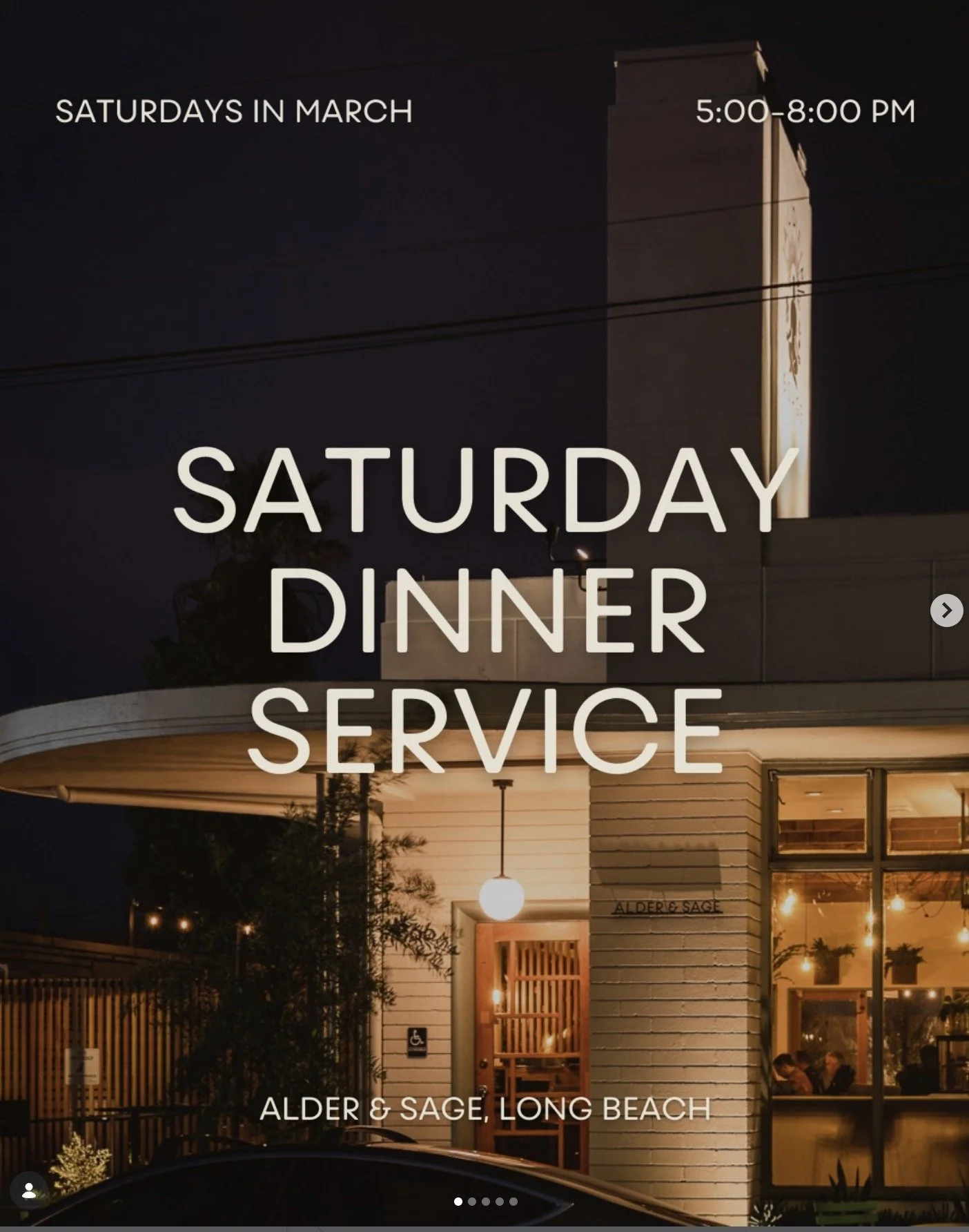 SATURDAY DINNER SERVICE