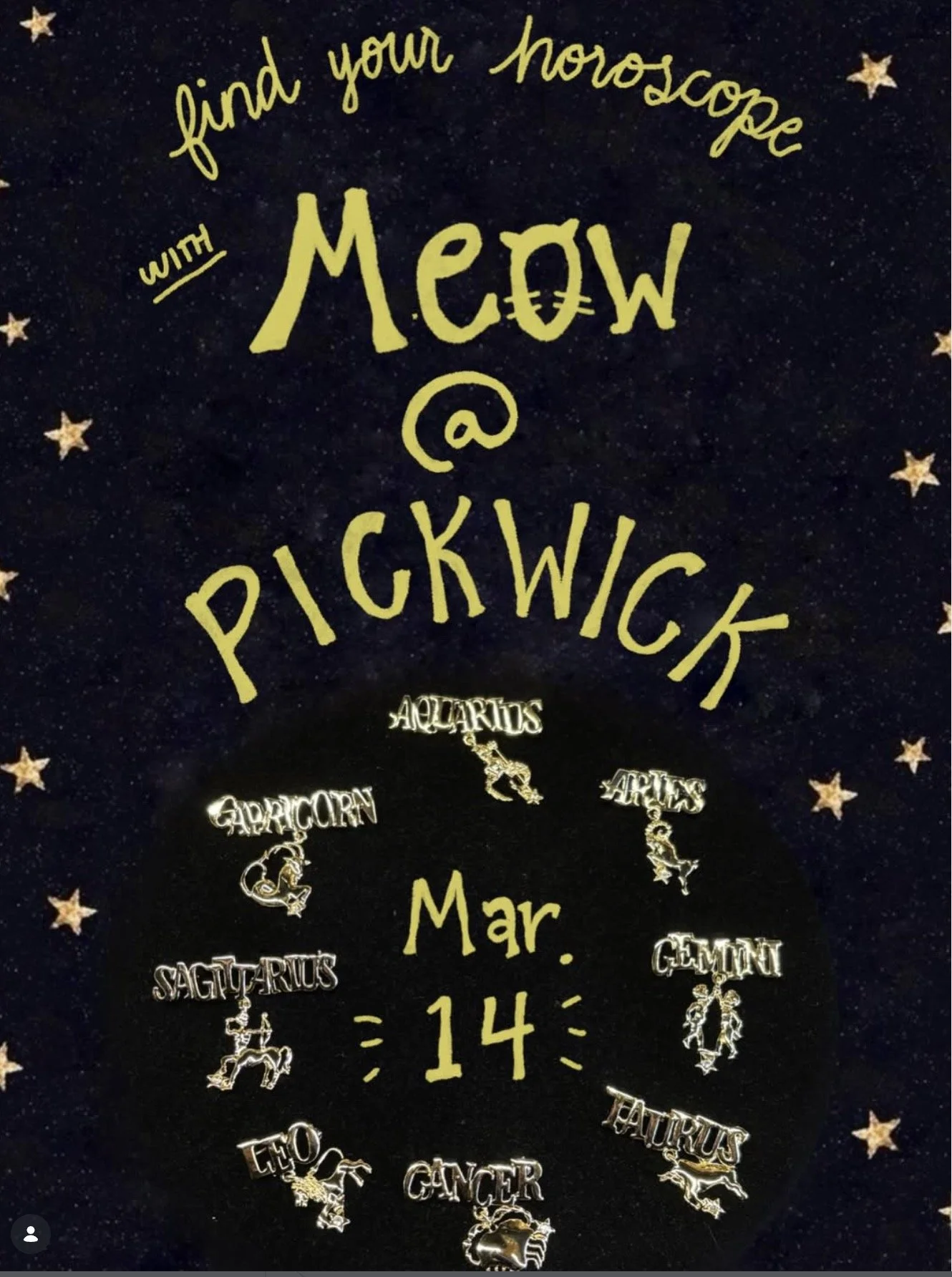 FIND YOUR HOROSCOPE MEOW @ PICKWICK