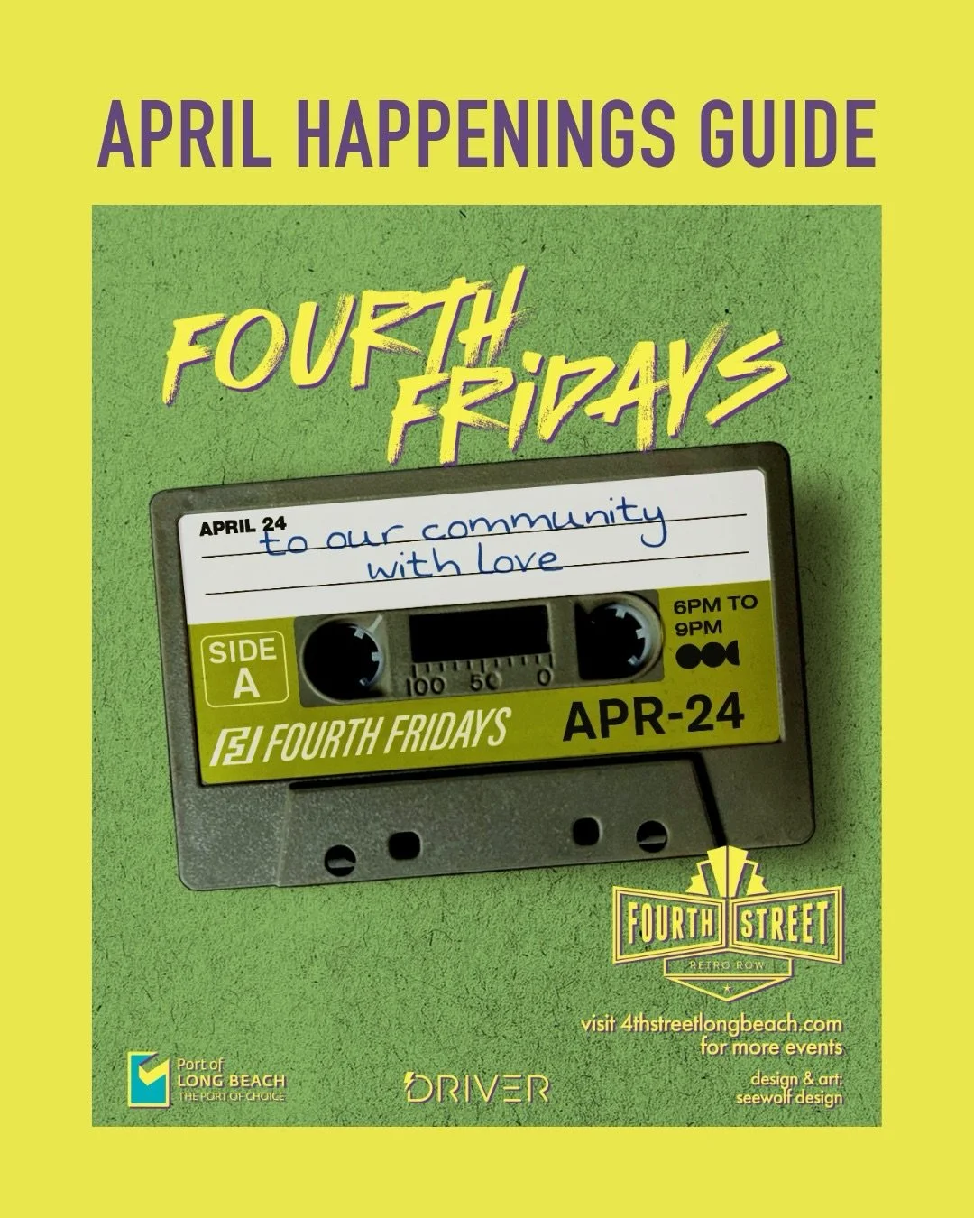 Your guide to tomorrow&rsquo;s Fourth Fridays just dropped! See you Friday, 4/24 from 6-9pm in Long Beach 💫