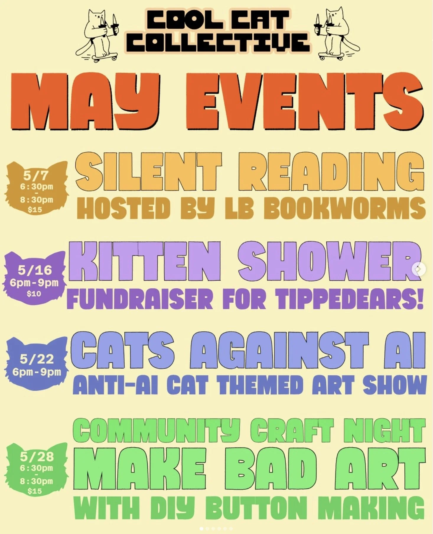 Cool Cat Collective May Events