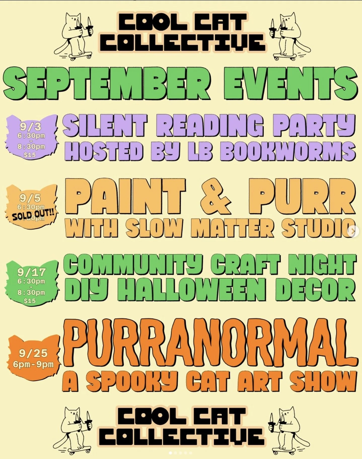 Cool Cat Collective September Events
