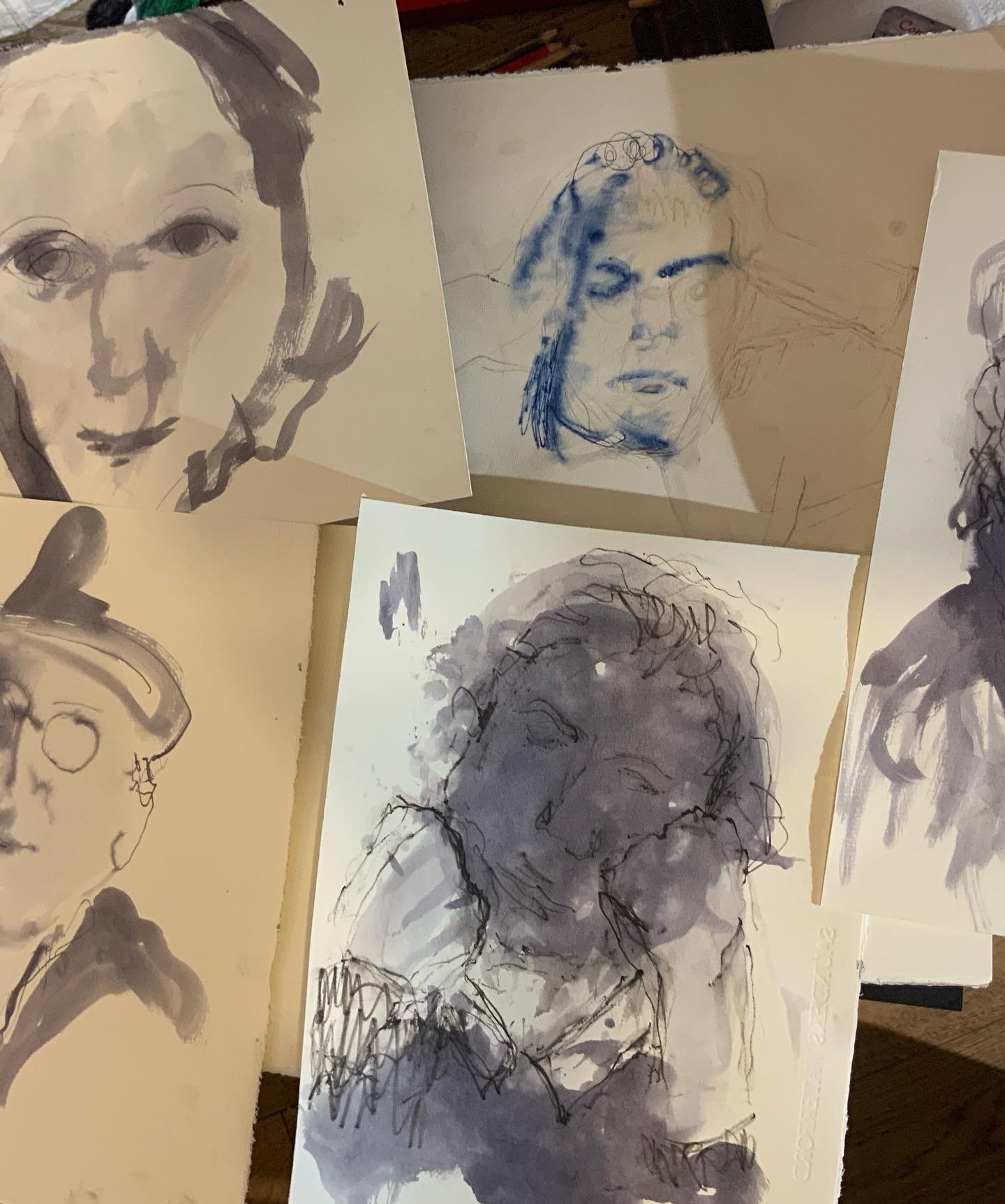 That was a very lovely experience drawing so many different faces at @drawingisfree_org run by Chloe Briggs #drawingisfree what a fantastic way to connect with so many different people but not with words&hellip;.I feel my drawings are rather weird to