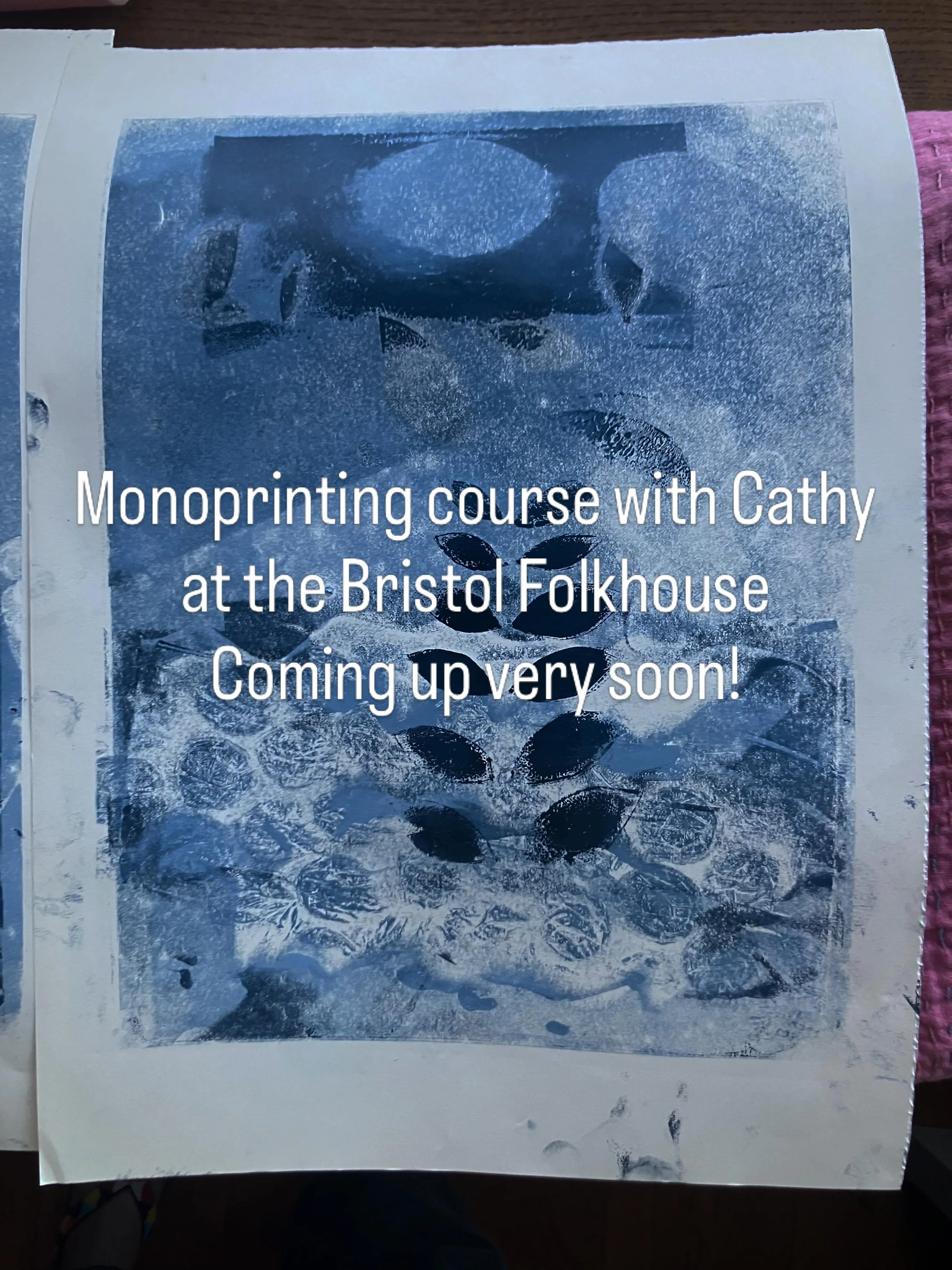 Coming up soon : Exploring Monoprinting courses in Bristol!  On 1 st June, I begin a 5 week course on Monday afternoons from 1.15 to 4.15 which ends on the 29 th June at the lovely @bristolfolkhouse #bristolfolkhouse 
Then on July 22 I will be runnin