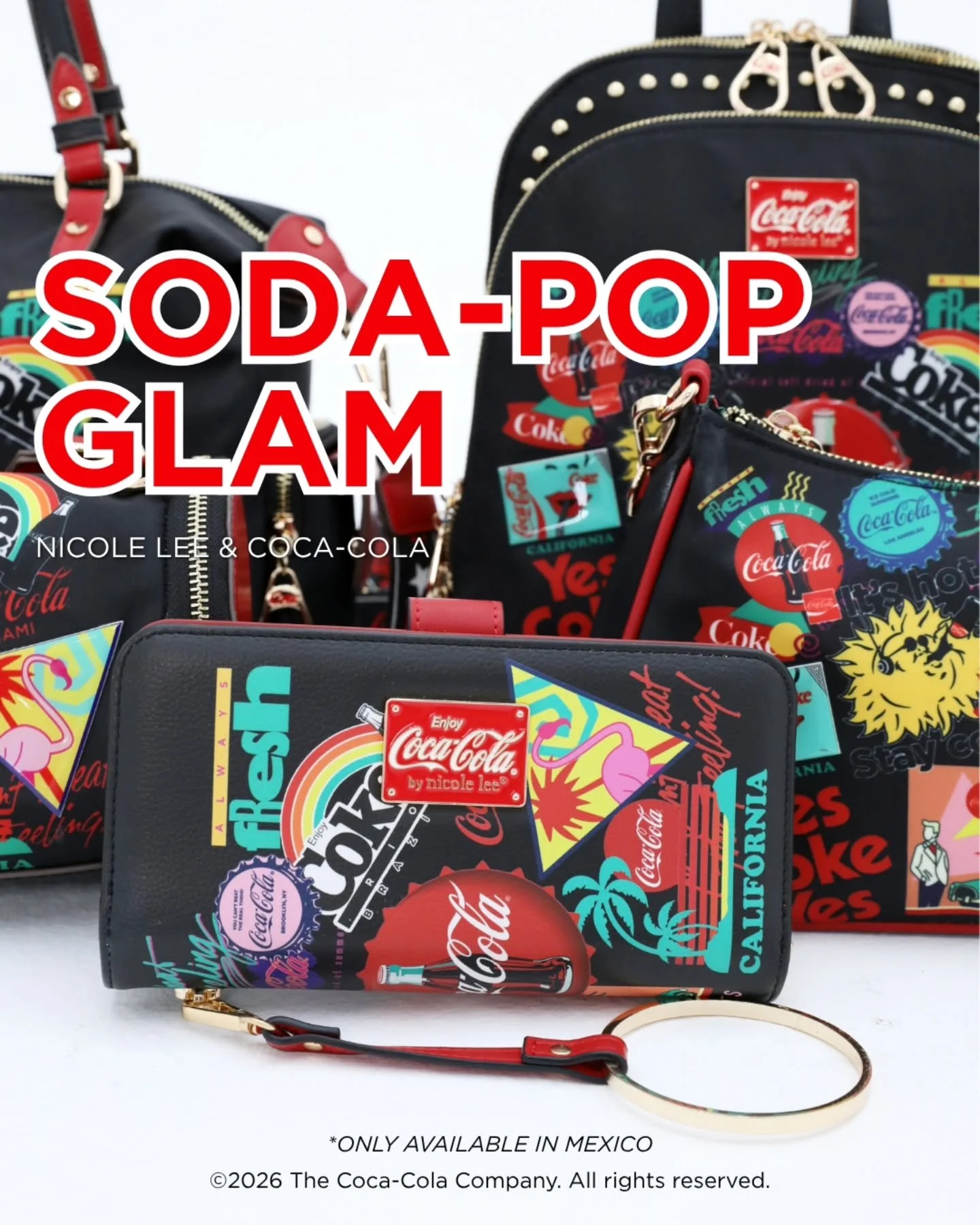 Where Happiness Meets Style 🥰
Meet Nicole Lee &amp; Coca-Cola's newest collab: the Cap Collage collection ❤️🖤

🚨 Available exclusively in Mexico.

#nicoleleeusa #cocacola #collab #handbags #backpack
