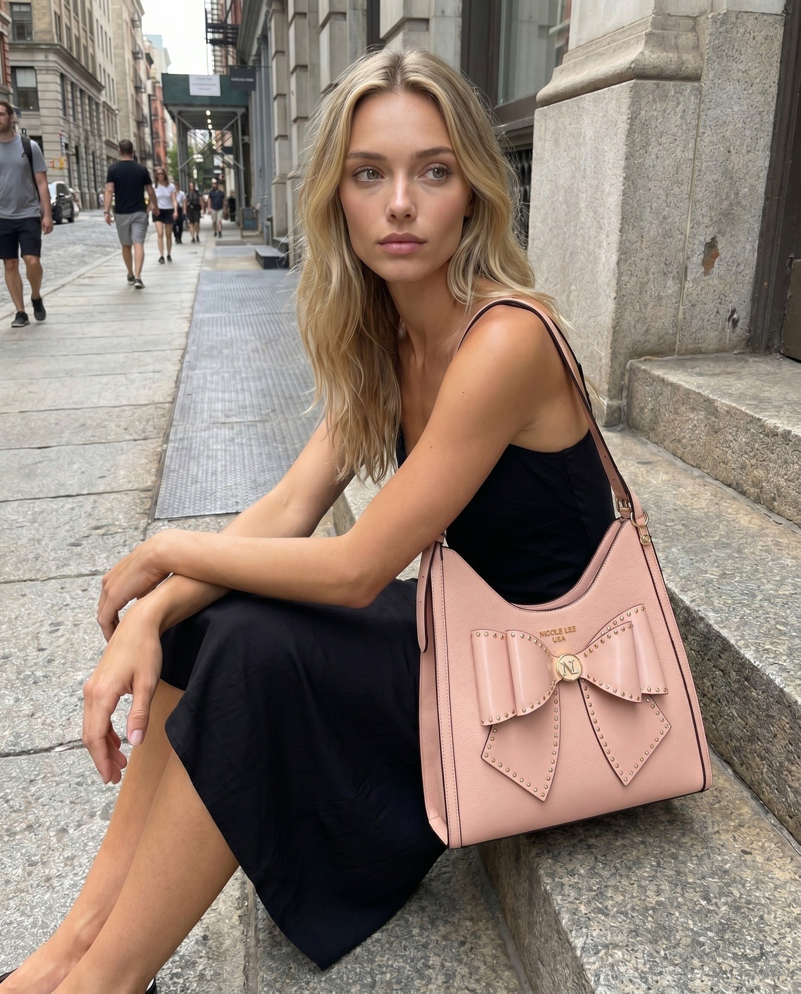 Meet the perfect 24/7 carryall. Sized to rest neatly under your arm, our Studded Bow hobo bag boasts an oversized, sculptural shape designed to tote your everyday belongings. Thoughtfully crafted in Classic silhouette, bold bow, and polished studded 