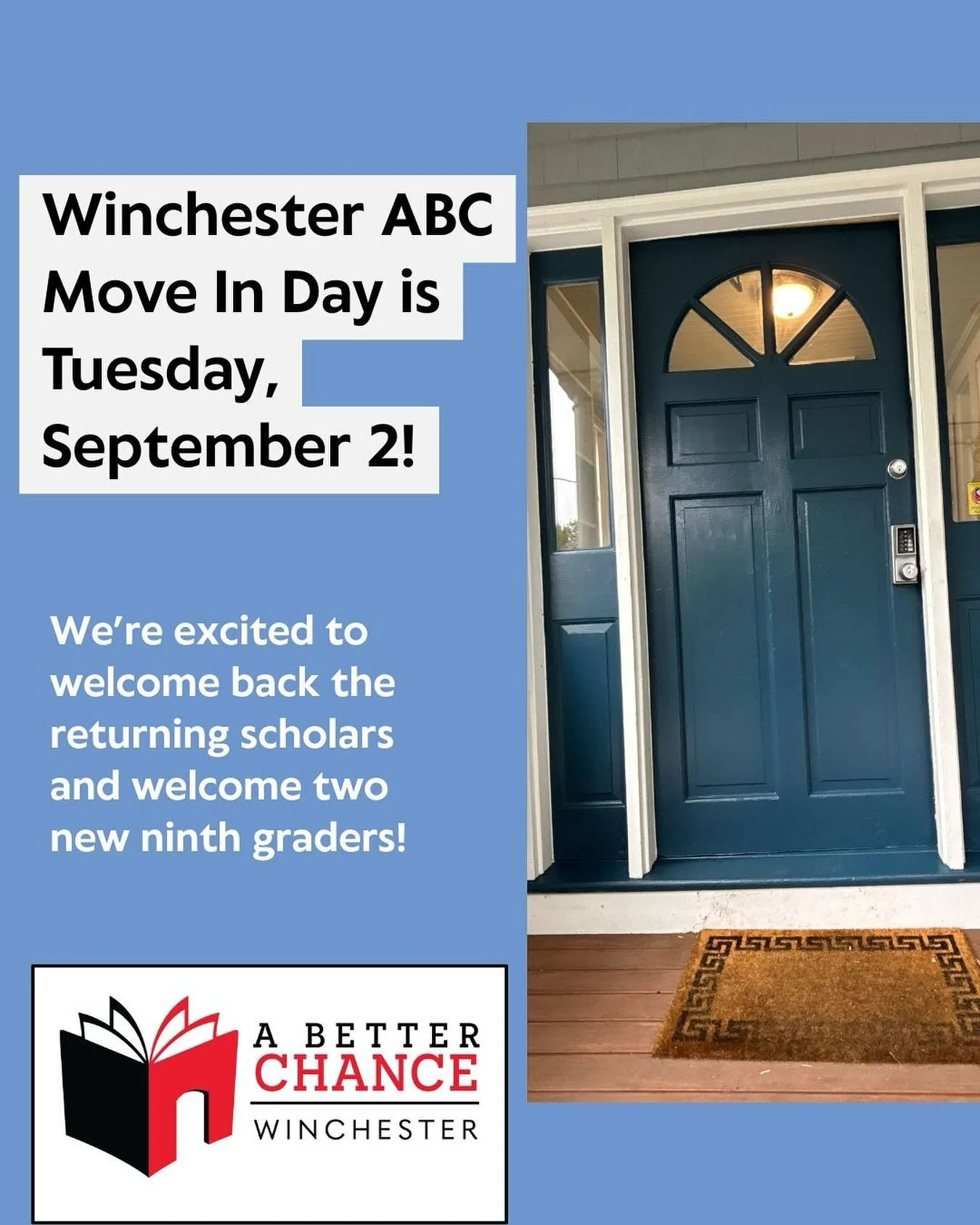 It&rsquo;s getting started! Tuesday, September 2 is ABC move in day! Newly painted front door! And many more new things to come!