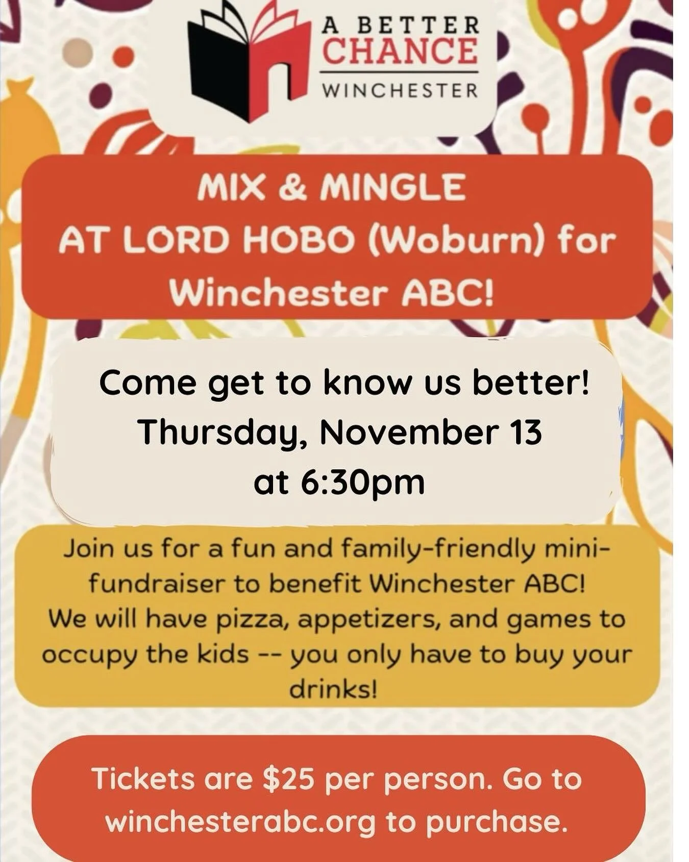 Mix and mingle with us at Lord Hobo&rsquo;s tomorrow night! This fall fundraiser is super chill&mdash; some great food, beer, and conversation. Bring the family. We&rsquo;ll have coloring books and stickers. It&rsquo;s $25 per person. Buy your ticket
