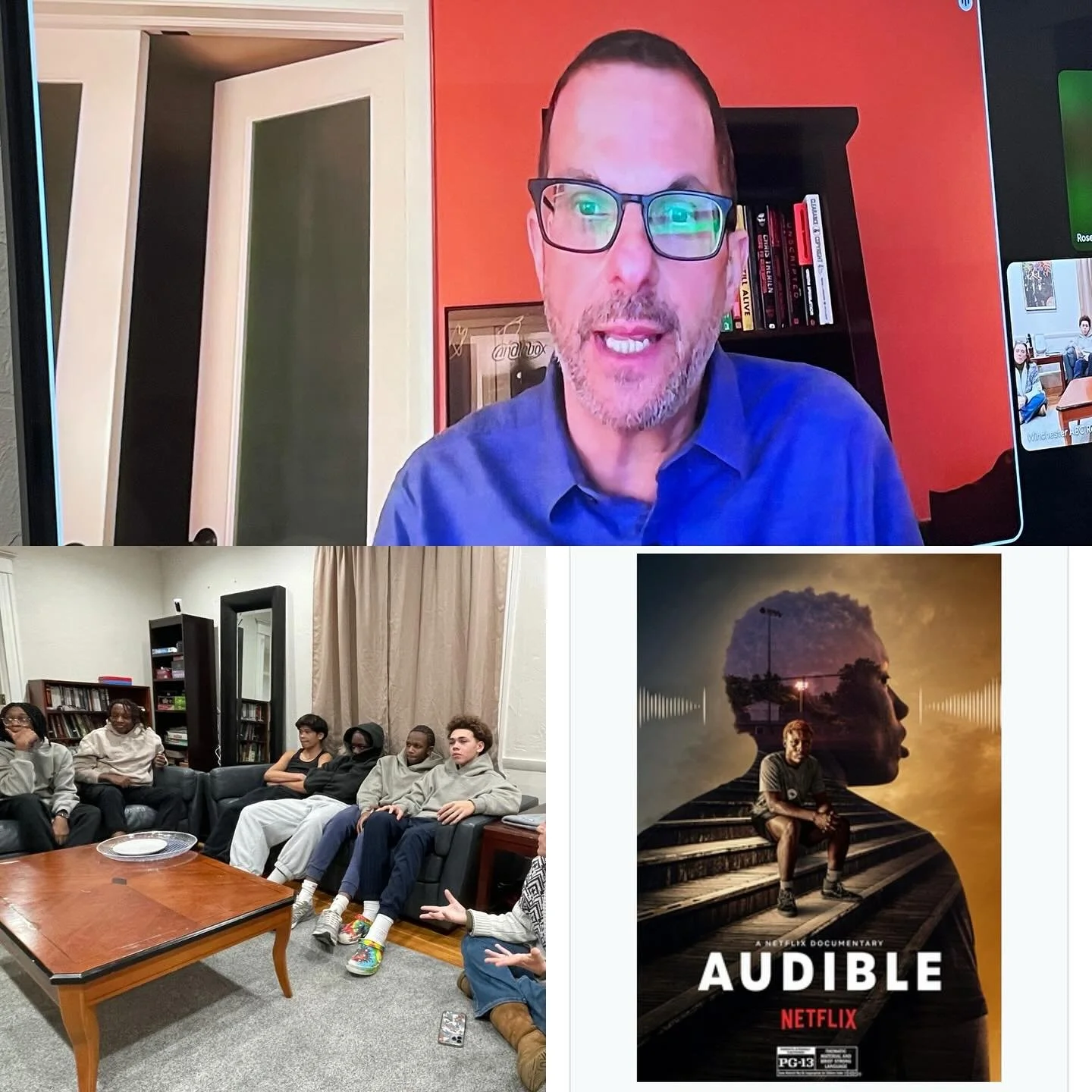 As part of our WABC Career Speaker Series, the scholars met entertainment lawyer and producer Todd Shill, who video chatted into the living room after the scholars watched his film AUDIBLE on Netflix. Mr. Shill talked about working in a video store i