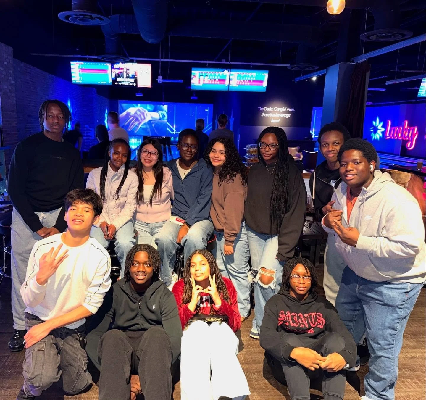 Good vibes on the lanes with the Winchester and Andover ABC scholars! 🎳✨