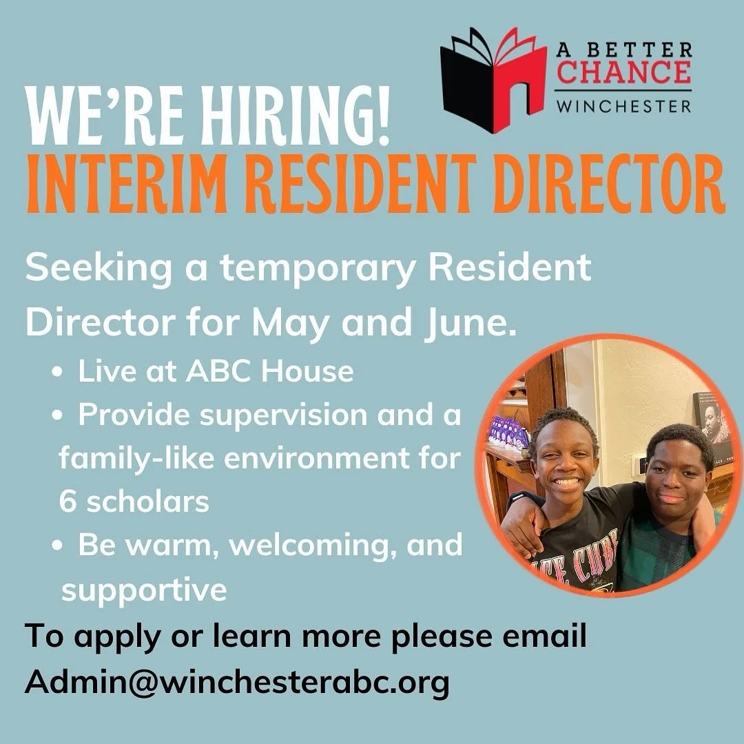 If you love working with teens, this could be a great fit for you! Please email us at Admin@Winchesterabc.org to learn more.
