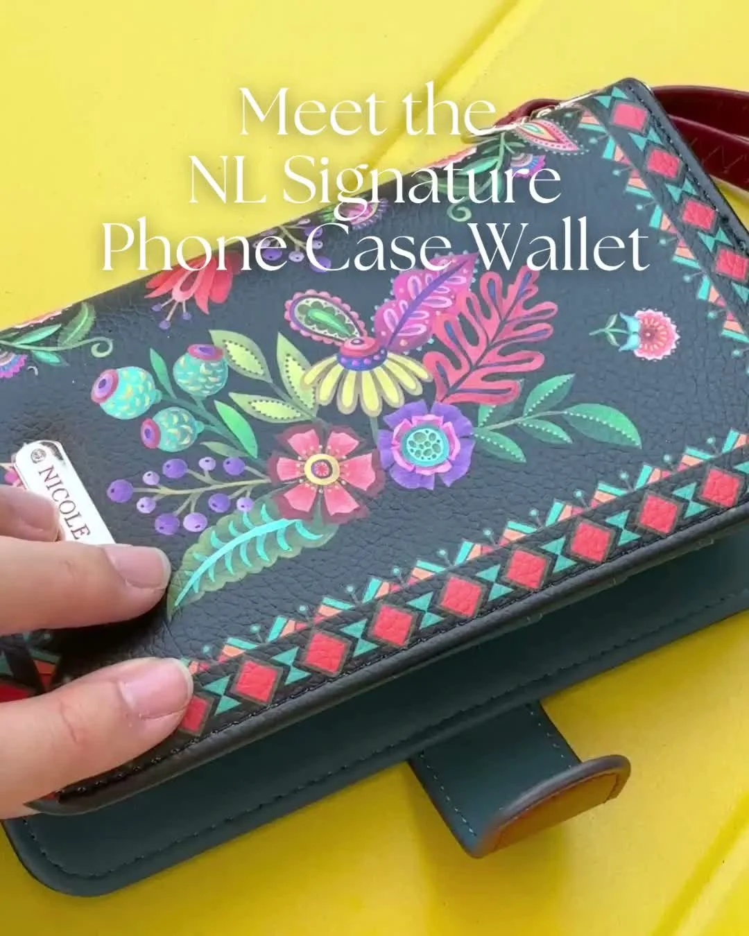 Meet the NL Signature Phone Case and Wallet Wristlet.

The perfect little multitasker that keeps your phone, cards, ID, and cash all in one chic place. Featuring a magnetic flap closure, elegant gold-tone hardware, and Nicole Lee&rsquo;s signature pr