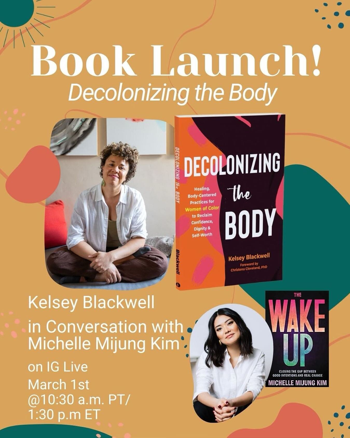 Ya&rsquo;ll! It&rsquo;s going down this Wednesday. 

I&rsquo;m sooooo excited to be launching this book in conversation with the incredible @michellekimkim ❗️

All bodies are welcome👏🏽😊

Join us? In addition to what I&rsquo;m sure will be a great 