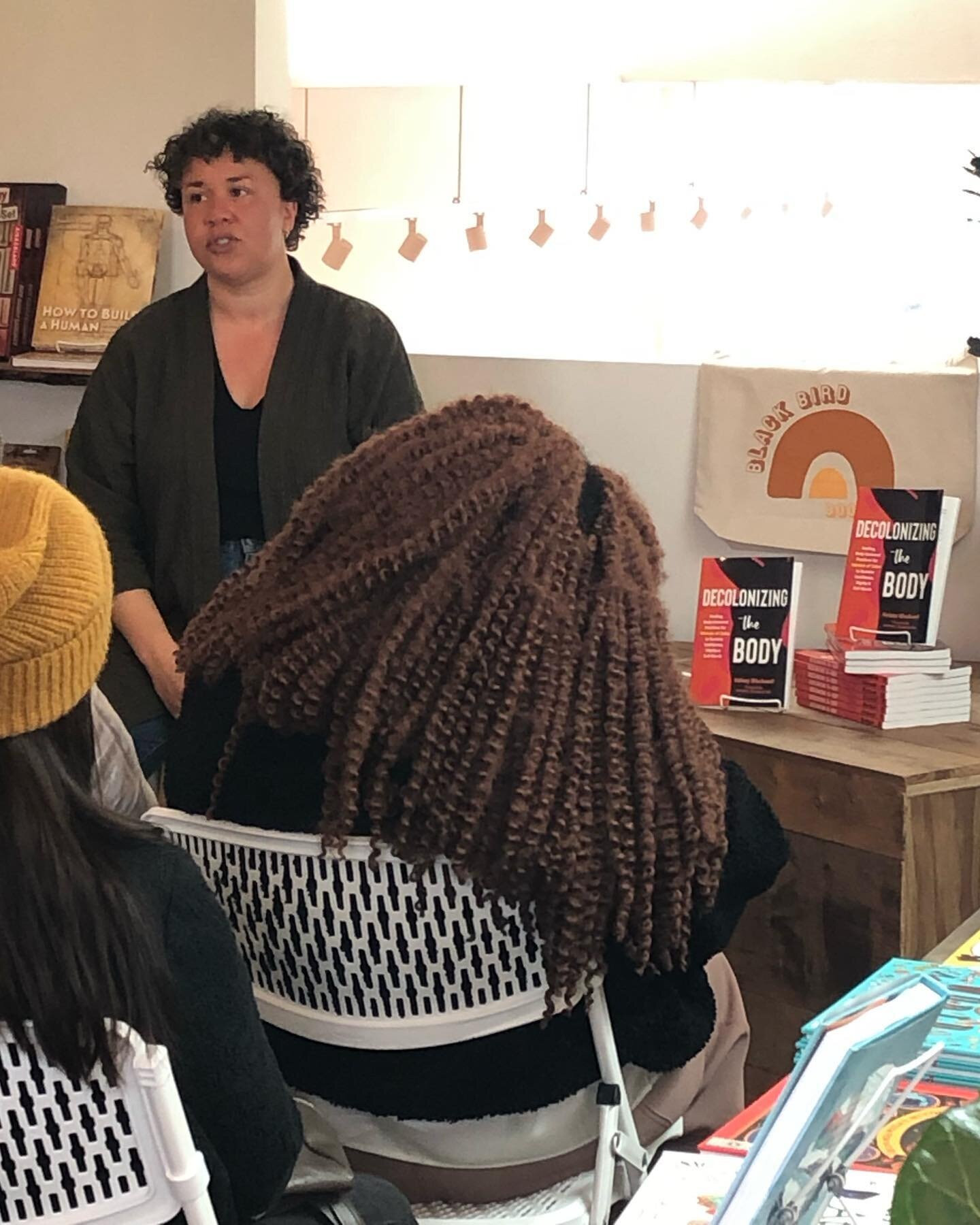 So wonderful to spend the afternoon @blackbirdbooksf for my 1st in-person reading. Thank you to everyone who came out in the rain to support and practice with me. Your warm presence was beyond my wildest expectations. 🌱🕸️🌈