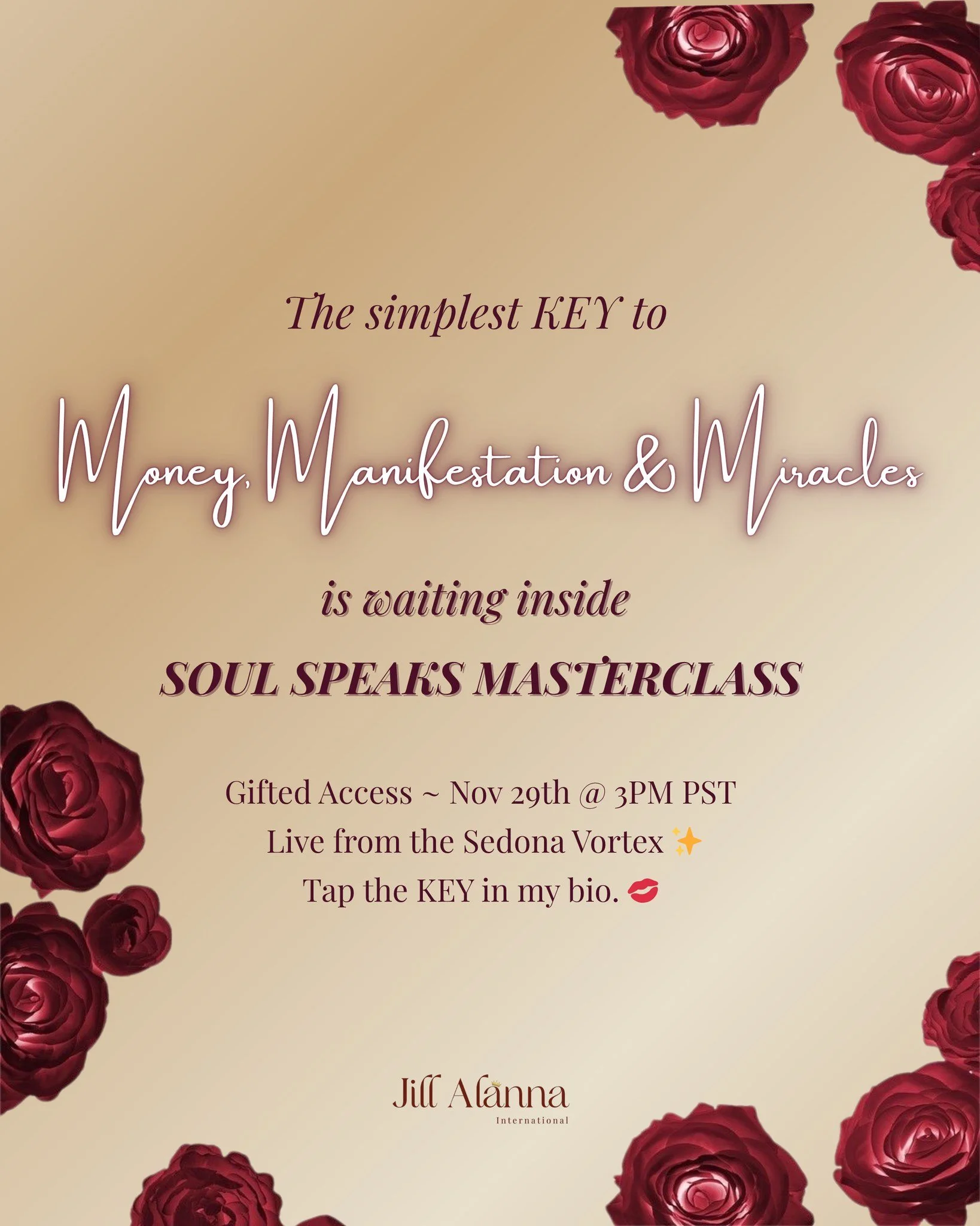 𝐓𝐡𝐞 𝐬𝐡𝐨𝐫𝐭𝐞𝐬𝐭 𝐩𝐚𝐭𝐡 𝐭𝐨 𝐌𝐨𝐧𝐞𝐲, 𝐌𝐚𝐧𝐢𝐟𝐞𝐬𝐭𝐚𝐭𝐢𝐨𝐧 &amp; 𝐌𝐢𝐫𝐚𝐜𝐥𝐞𝐬
is always the same&hellip;

It starts with the KEY 🔑 
the shift INSIDE your soul, not outside.
 I&rsquo;ll be opening this portal inside

𝐒𝐎𝐔𝐋 𝐒