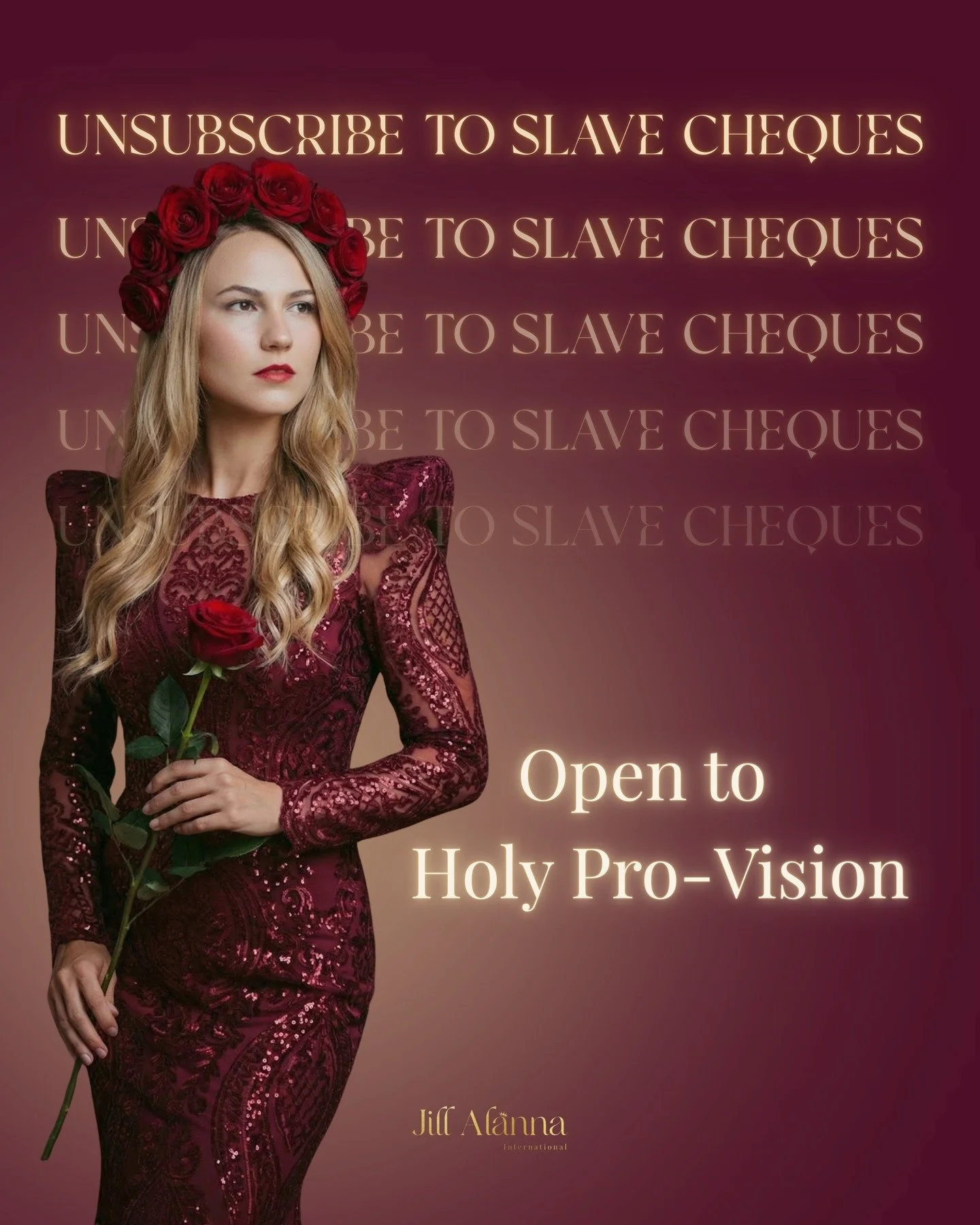 𝐔𝐧𝐬𝐮𝐛𝐬𝐜𝐫𝐢𝐛𝐞 𝐟𝐫𝐨𝐦 𝐒𝐥𝐚𝐯𝐞 𝐂𝐡𝐞𝐪𝐮𝐞𝐬.
𝐎𝐩𝐞𝐧 𝐭𝐨 𝐇𝐨𝐥𝐲 𝐏𝐫𝐨-𝐕𝐢𝐬𝐢𝐨𝐧.

Are you still working for a paycheck?
Clocking in &amp; out&hellip; trading time for survival?

If so, I have to illuminate something with love:
Y