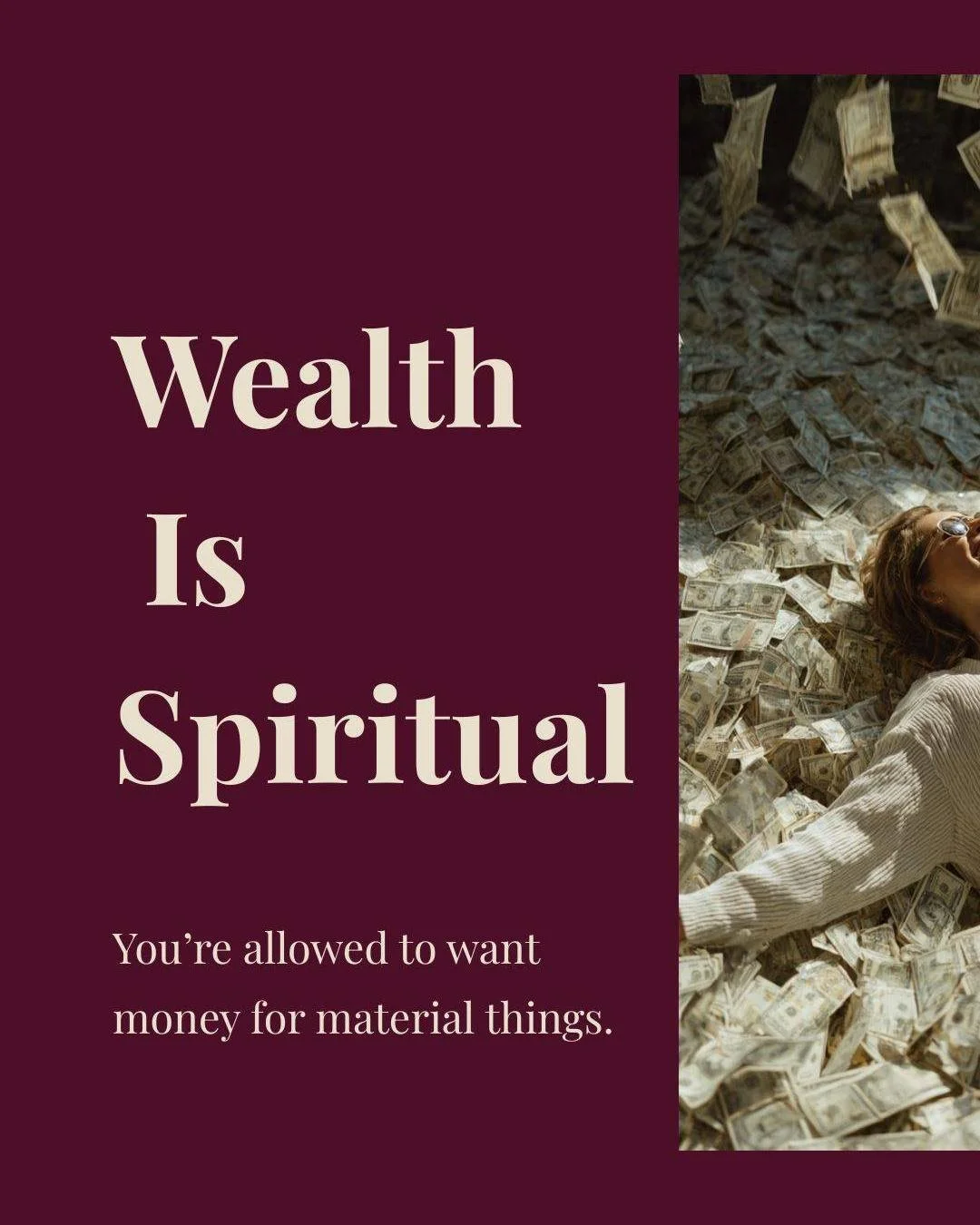 You&rsquo;re allowed to desire wealth and beautiful things.
Generating money isn&rsquo;t superficial,  it&rsquo;s a reflection of how much you trust yourself to receive.

When women expand their capacity for wealth, they also expand their impact.

Pr
