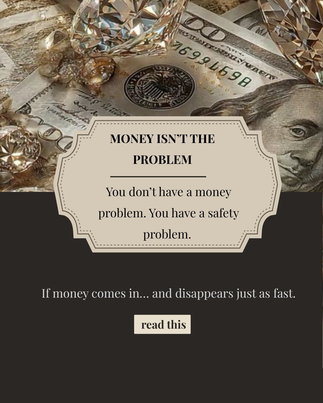 Money isn&rsquo;t something you chase.

It&rsquo;s something you learn to hold.

If it keeps coming in&hellip; and slipping away, it&rsquo;s not strategy.

It&rsquo;s your capacity.

Your body has to feel safe with more, more visibility, more respons