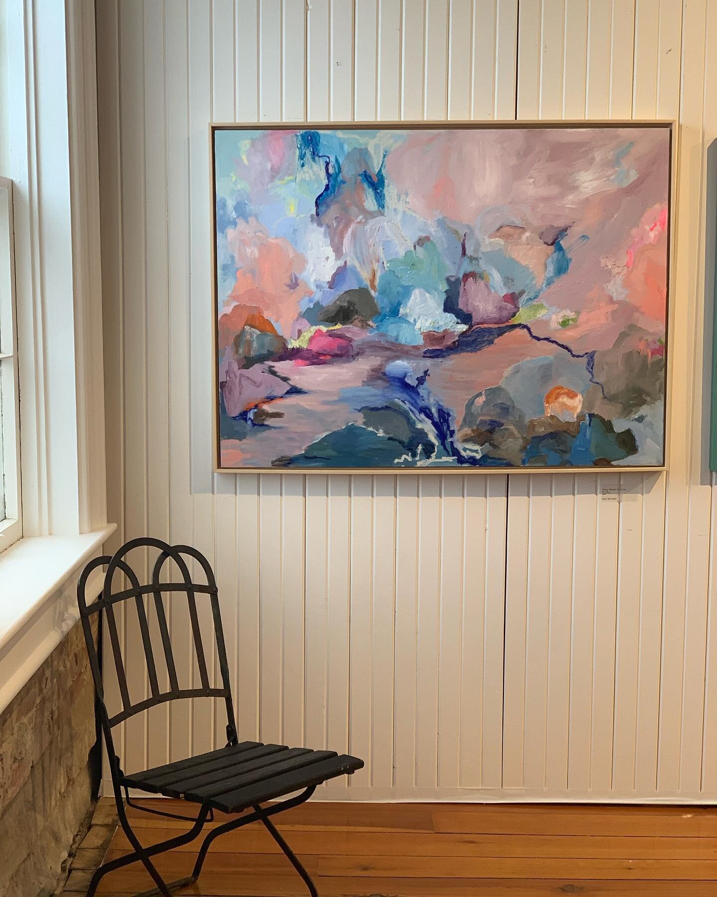 &ldquo;Every Second Arriving&rdquo;, 36x48, oil on panel, enjoying the sunshine by the window @nottawageneral this morning! 
.
Come by this week to see INSIDE OUT, a beauty of a show with @jfleetwoodmorrow @wilkins.jenn @kazjonesart @lisahannafordstu