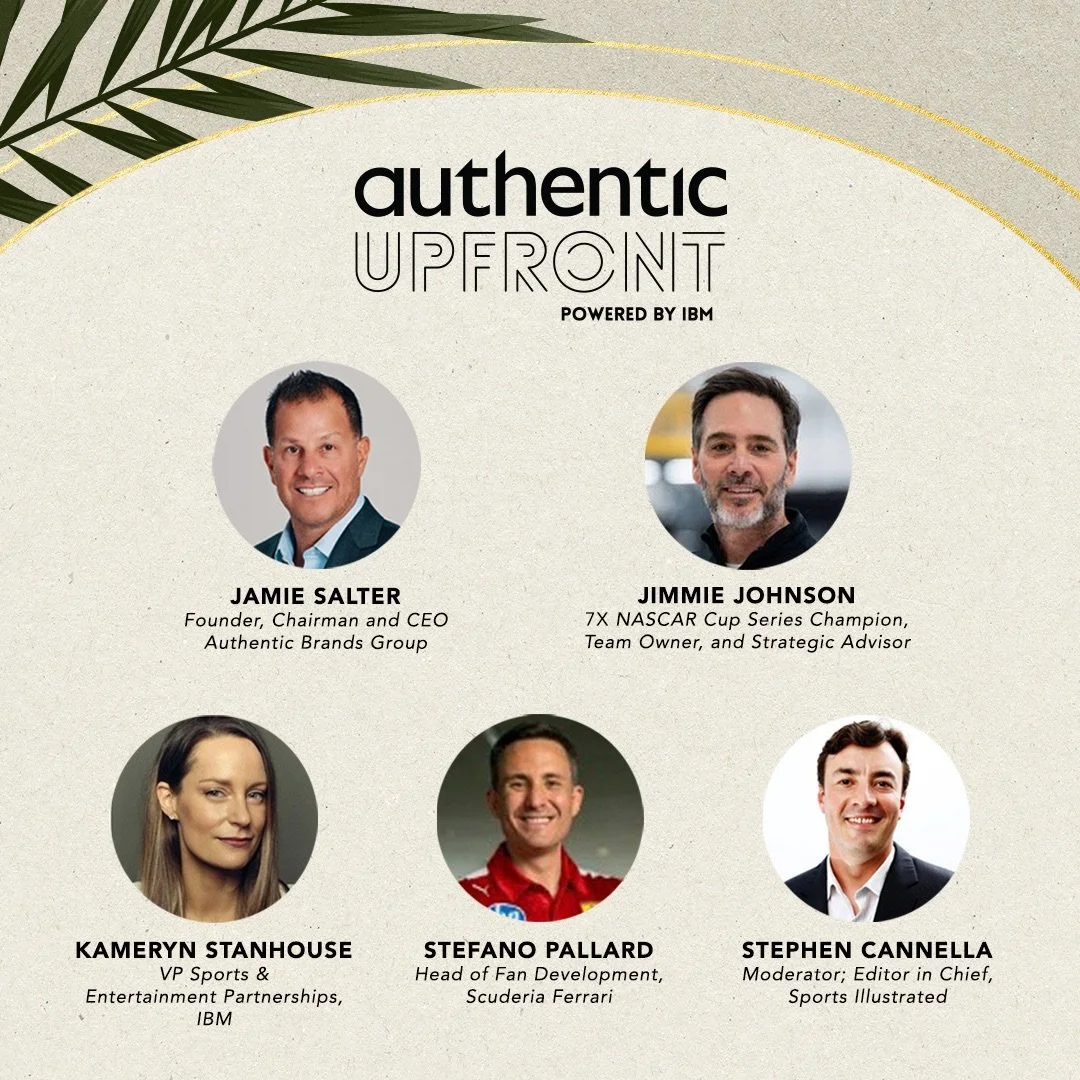 Our Founder, Chairman &amp; CEO Jamie Salter is joining an all-star speaker lineup, including 7x NASCAR Champion Jimmie Johnson, IBM, Scuderia Ferrari and Sports Illustrated, to talk about the future of fandom. 🏎️

The in-depth conversation will exp