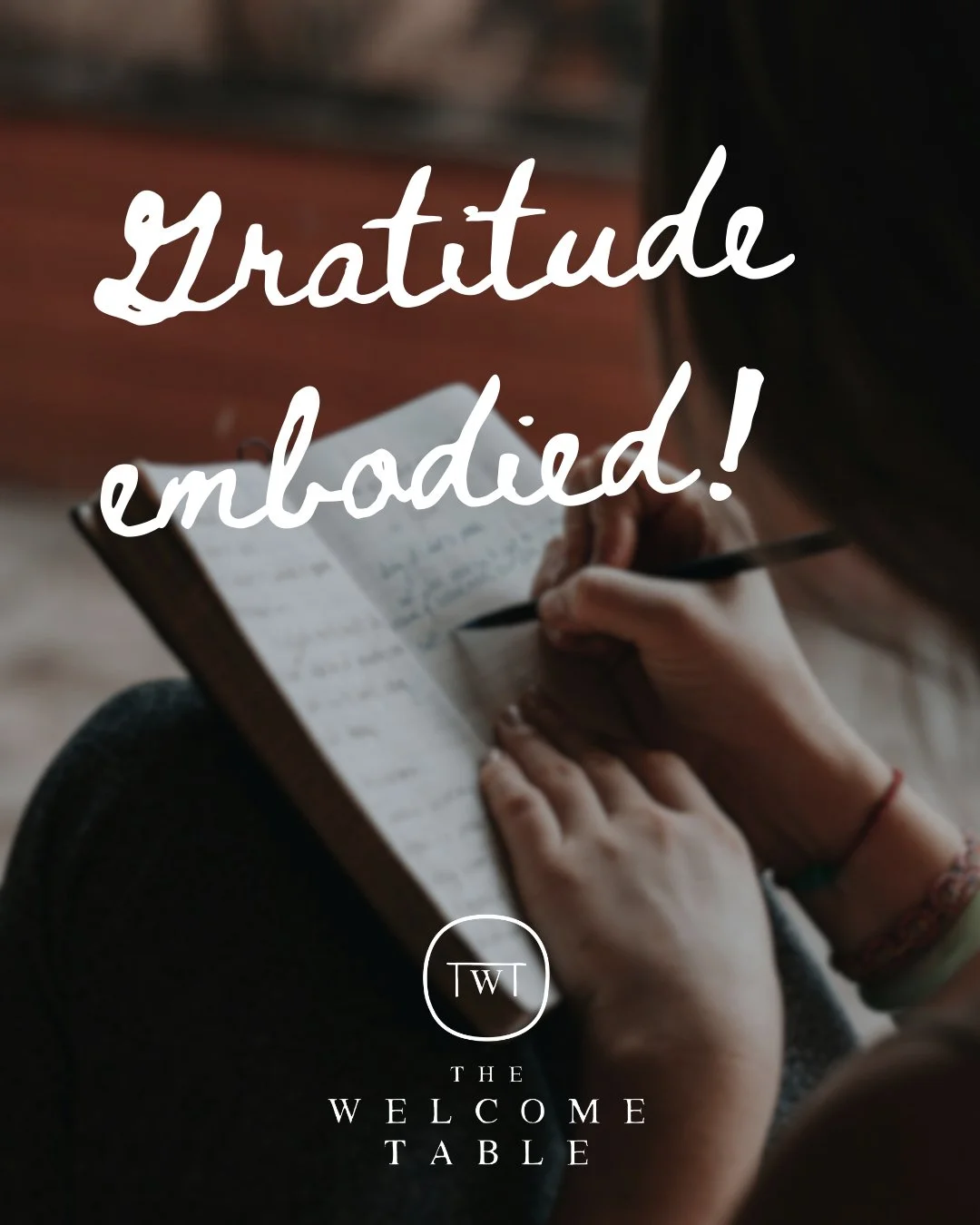 Gratitude embodied becomes a lens through which we see the world, a rhythm that attunes us to God&rsquo;s presence, and a motivation to participate in the ongoing work of love and justice that God is doing all around us.

Keep a journal where you rec