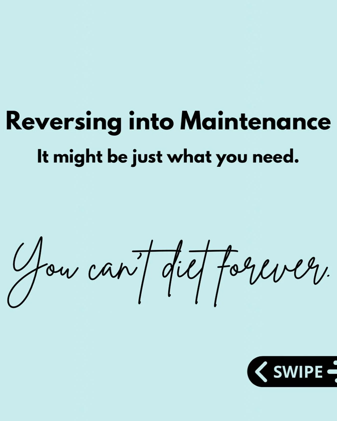 Stepping away from a very aggressive goal might seem scary, but it might be just what you need.

There is only so far you can go when on a diet.

At some point- it&rsquo;s got to come to an end.

It is a very real fear that all progress will be &ldqu