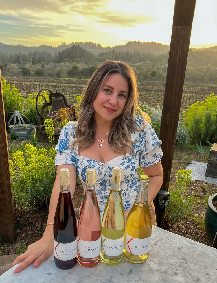 Kara with her first four wines