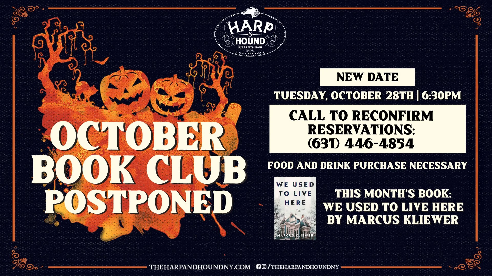 October Book Club - PostPoned Date