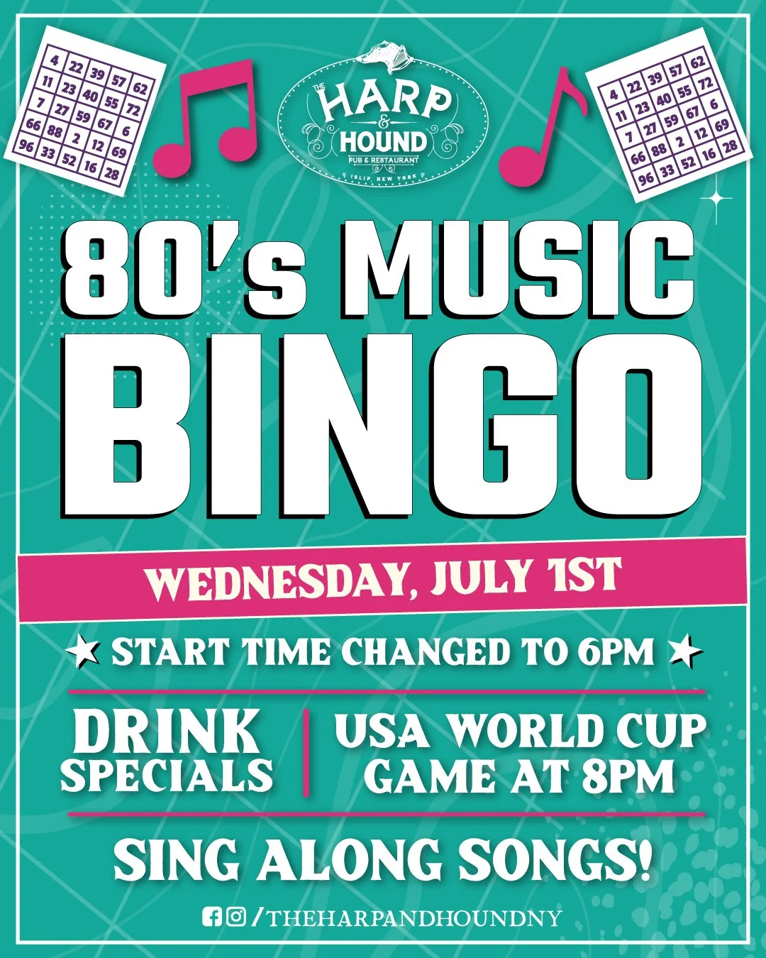 80’s Music Bingo